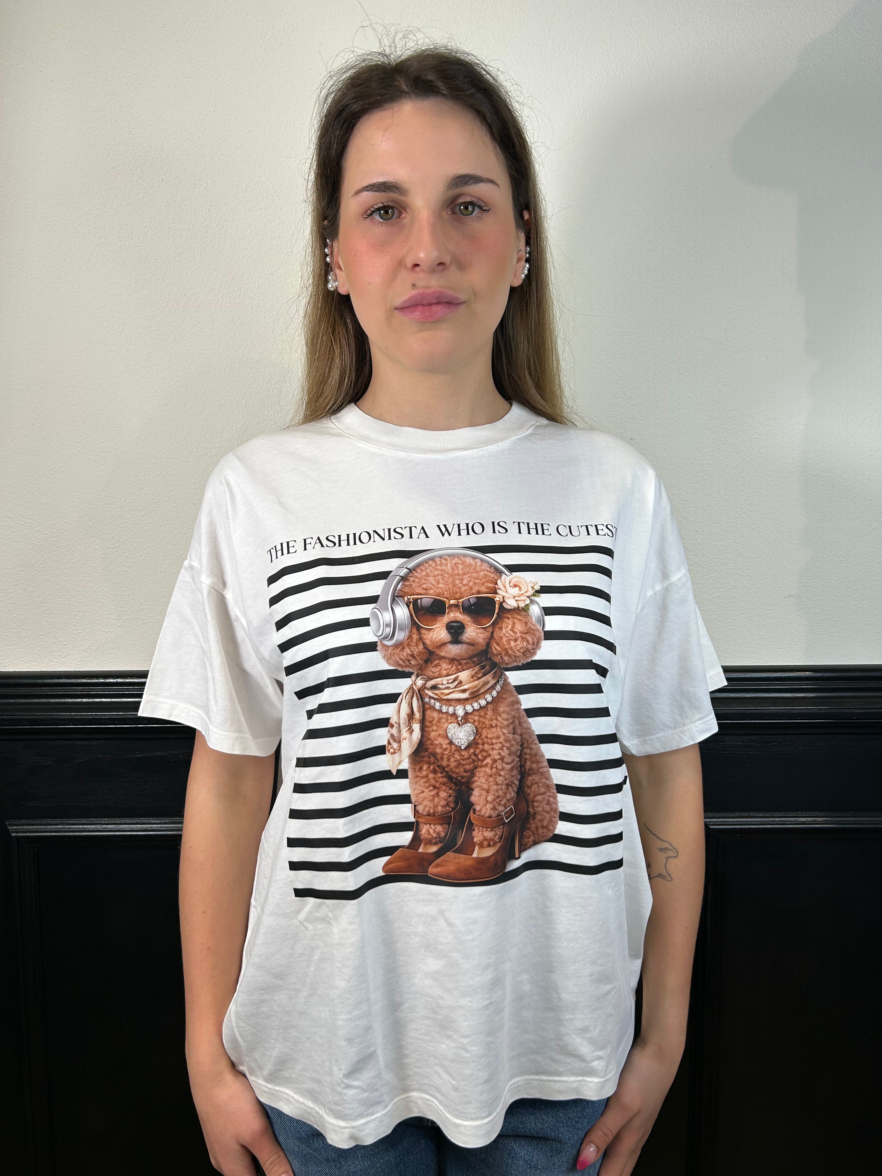 T-shirt oversize barboncino