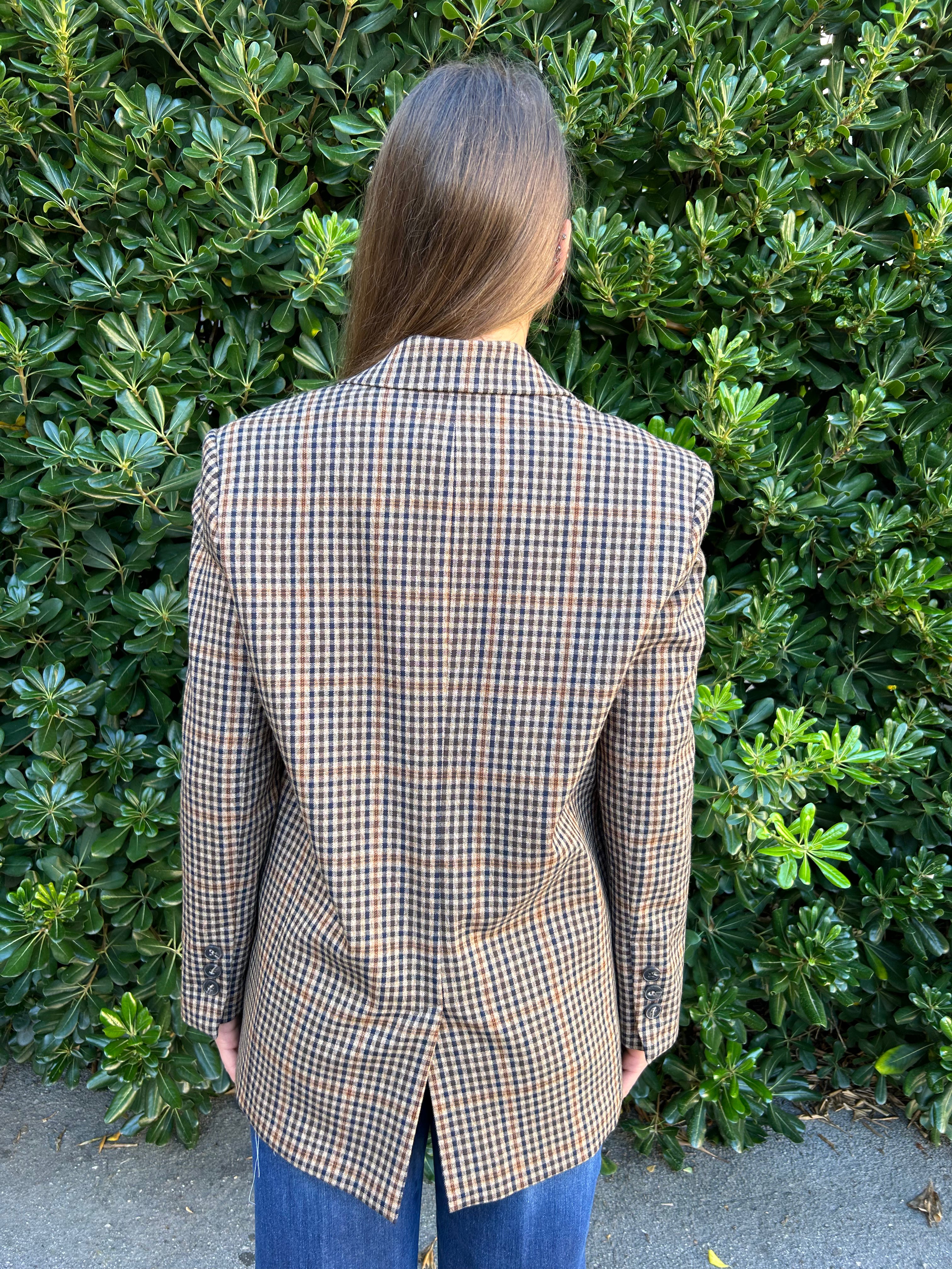 Giacca quadri marrone