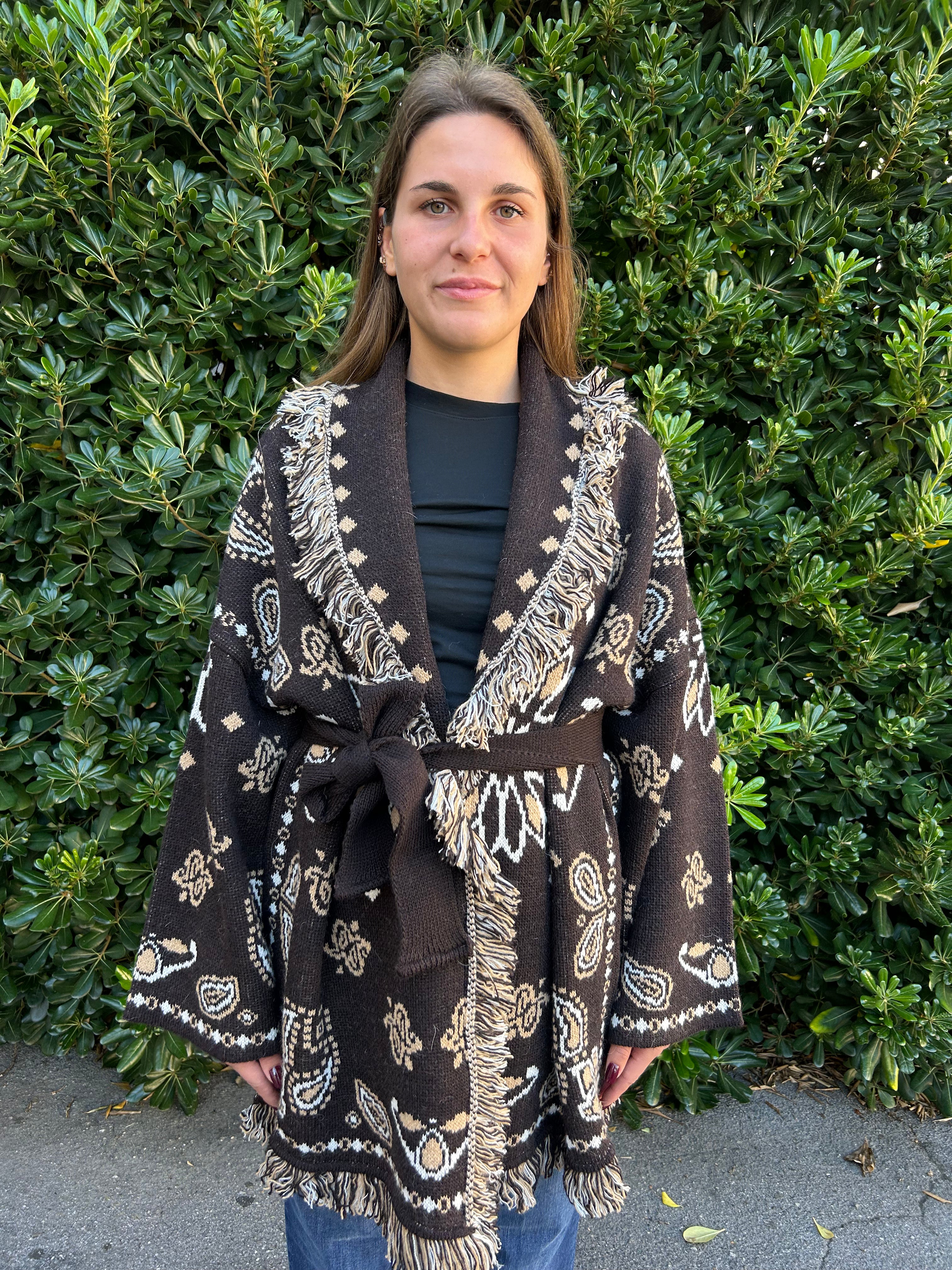 Cardigan fantasia etnica