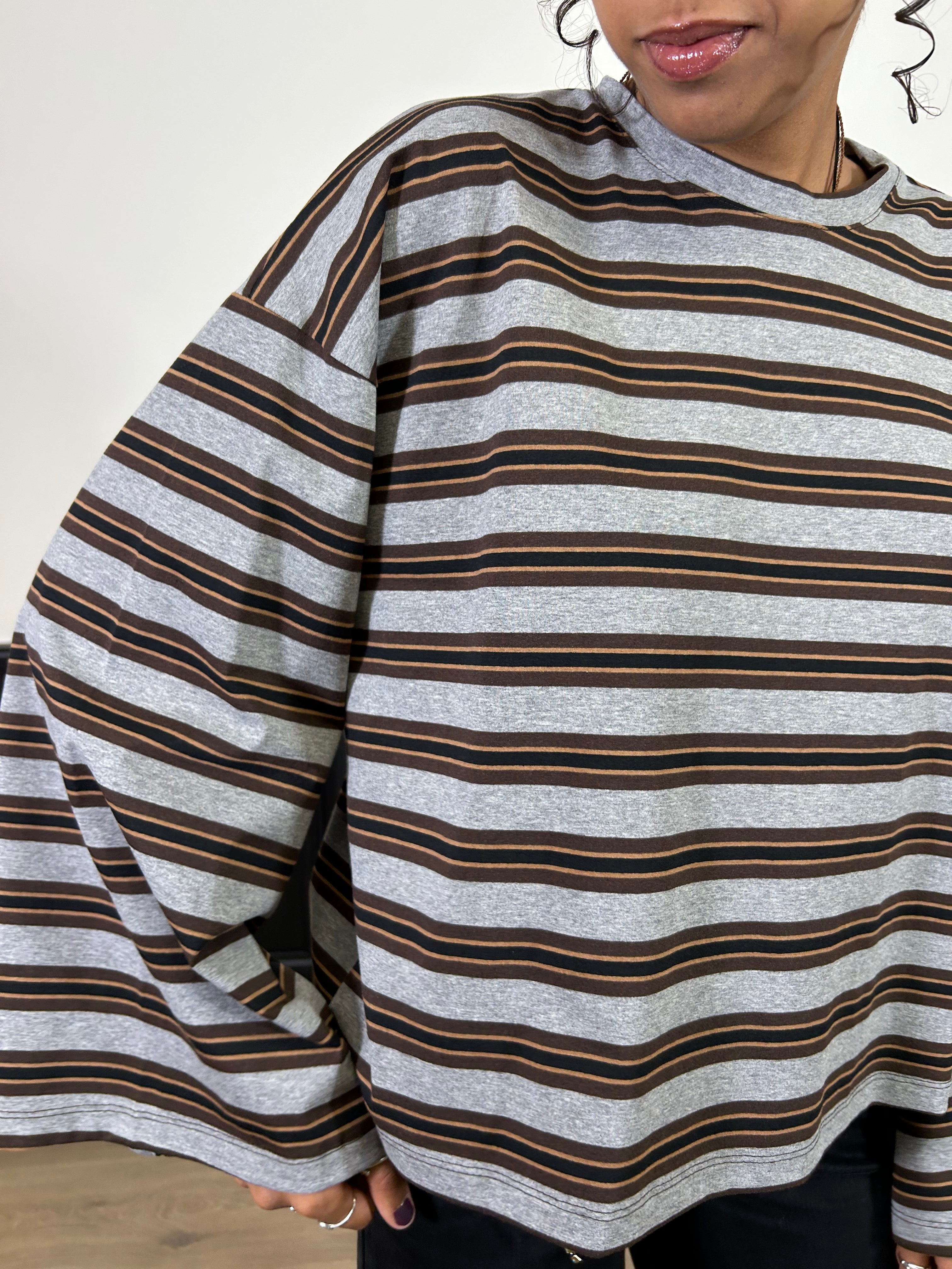T-shirt manica ampia a righe