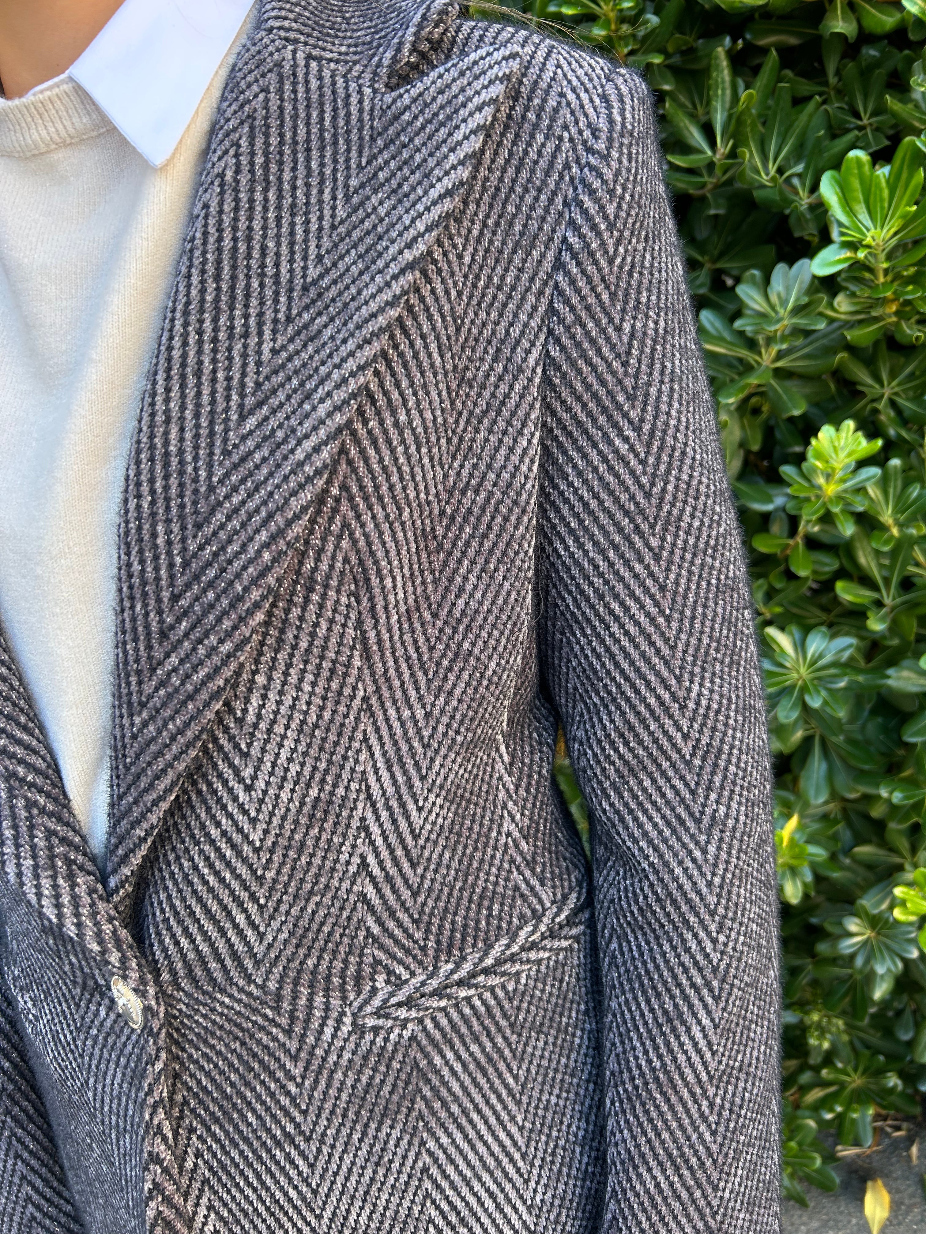 Cappotto Herry spigato grigio/nero