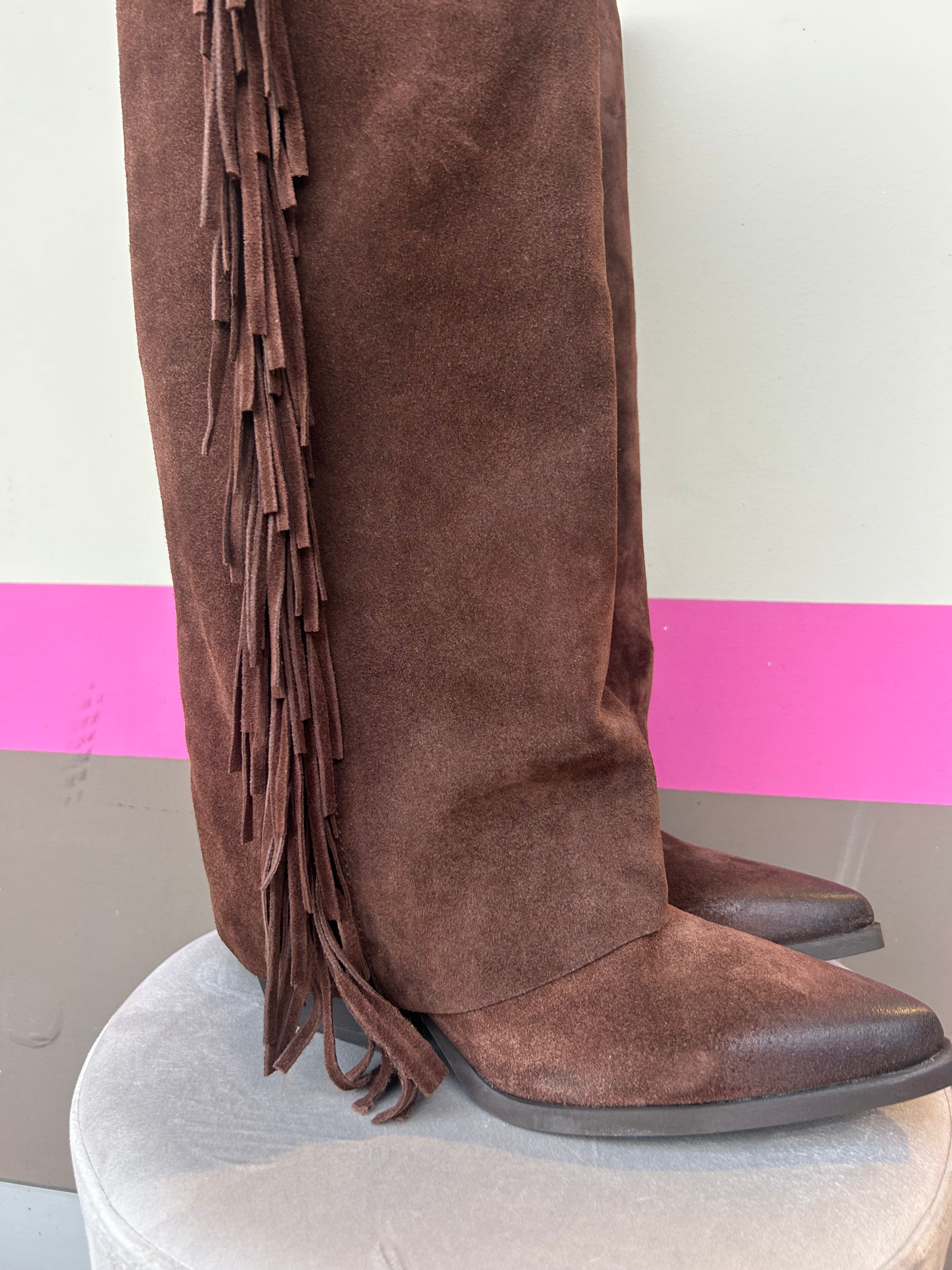 Texano alto con frange