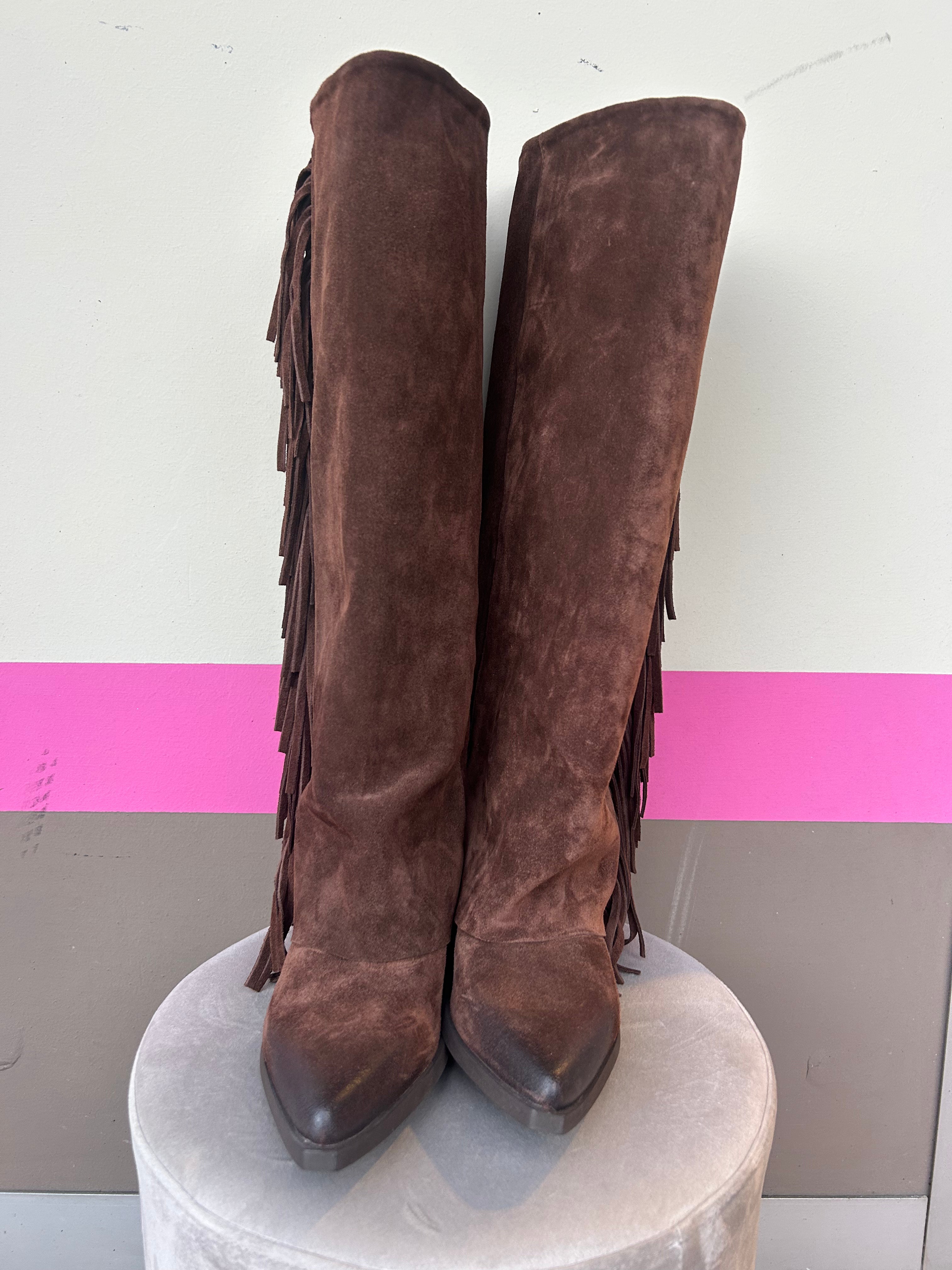 Texano alto con frange