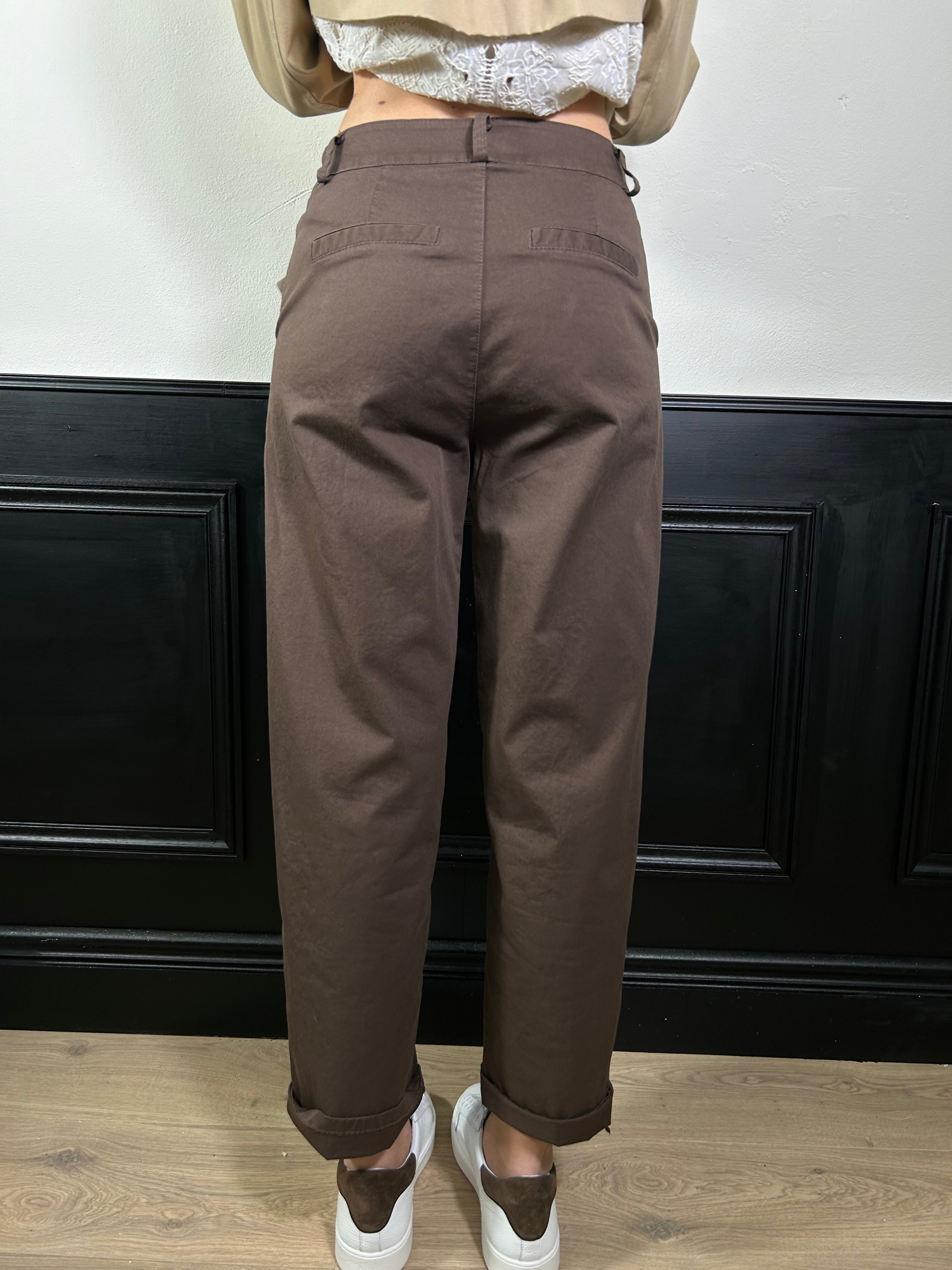 Pantalone dritto marrone