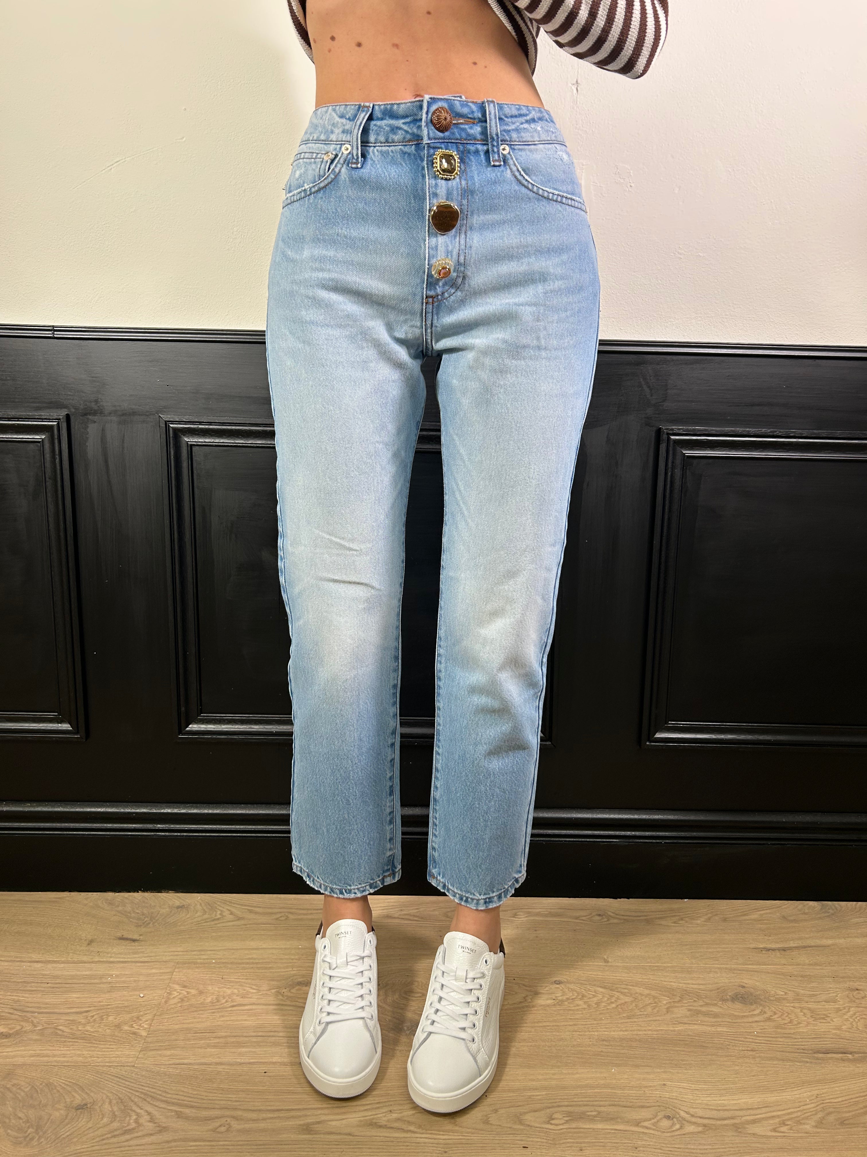 Jeans Zoe bottoni gioiello
