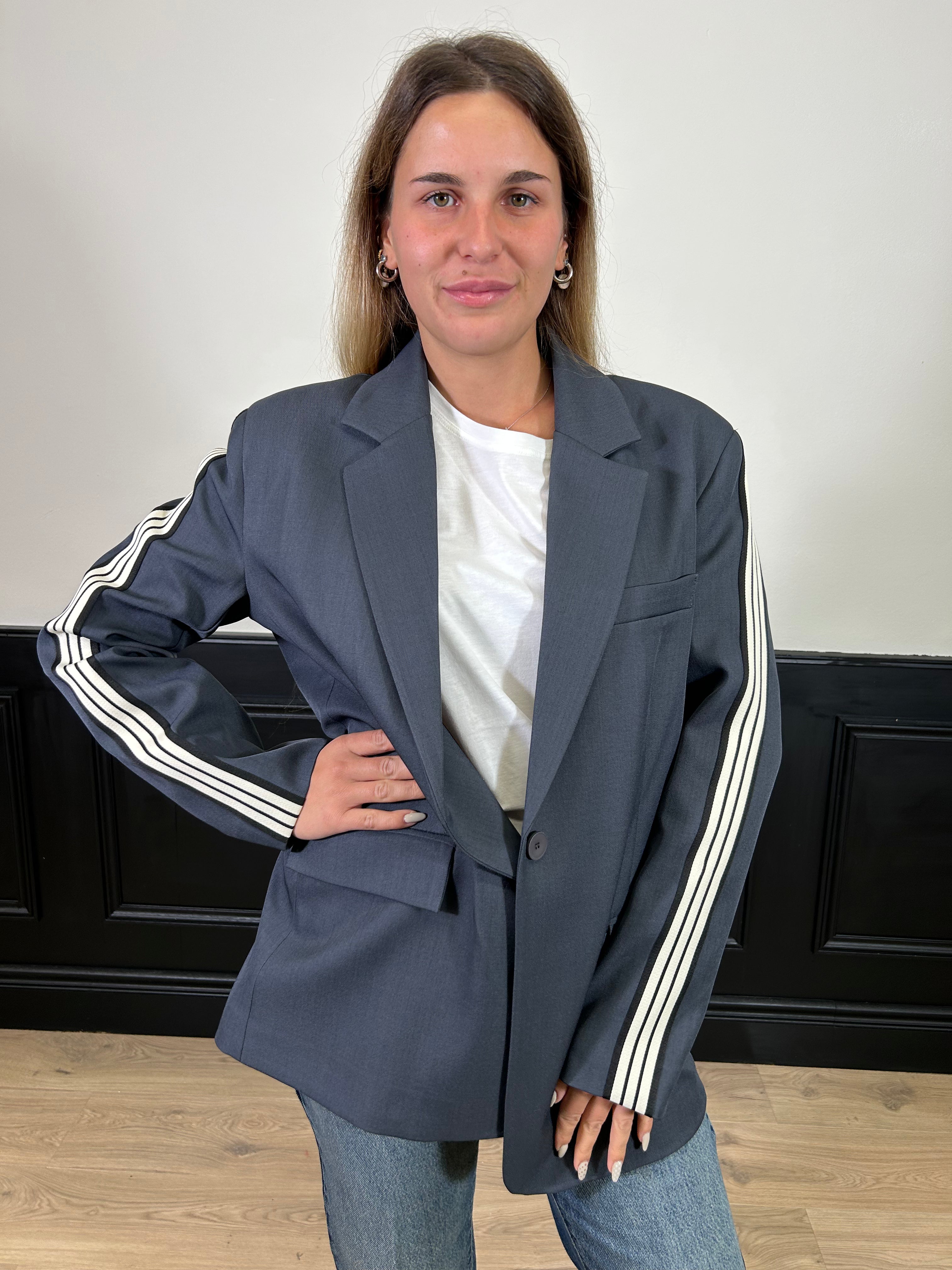 Giacca Sporty grigio/bianco