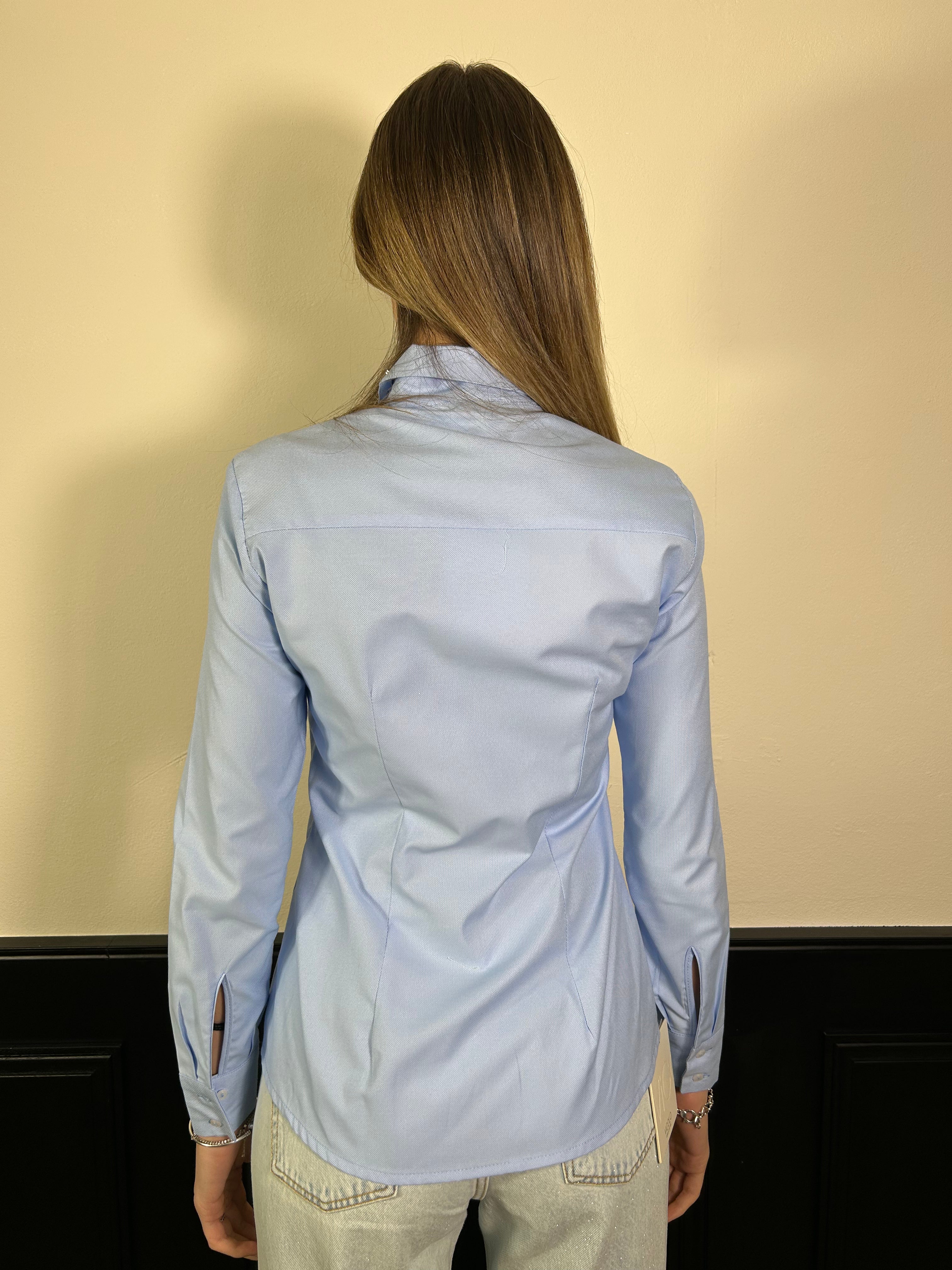 Camicia con colletto strass