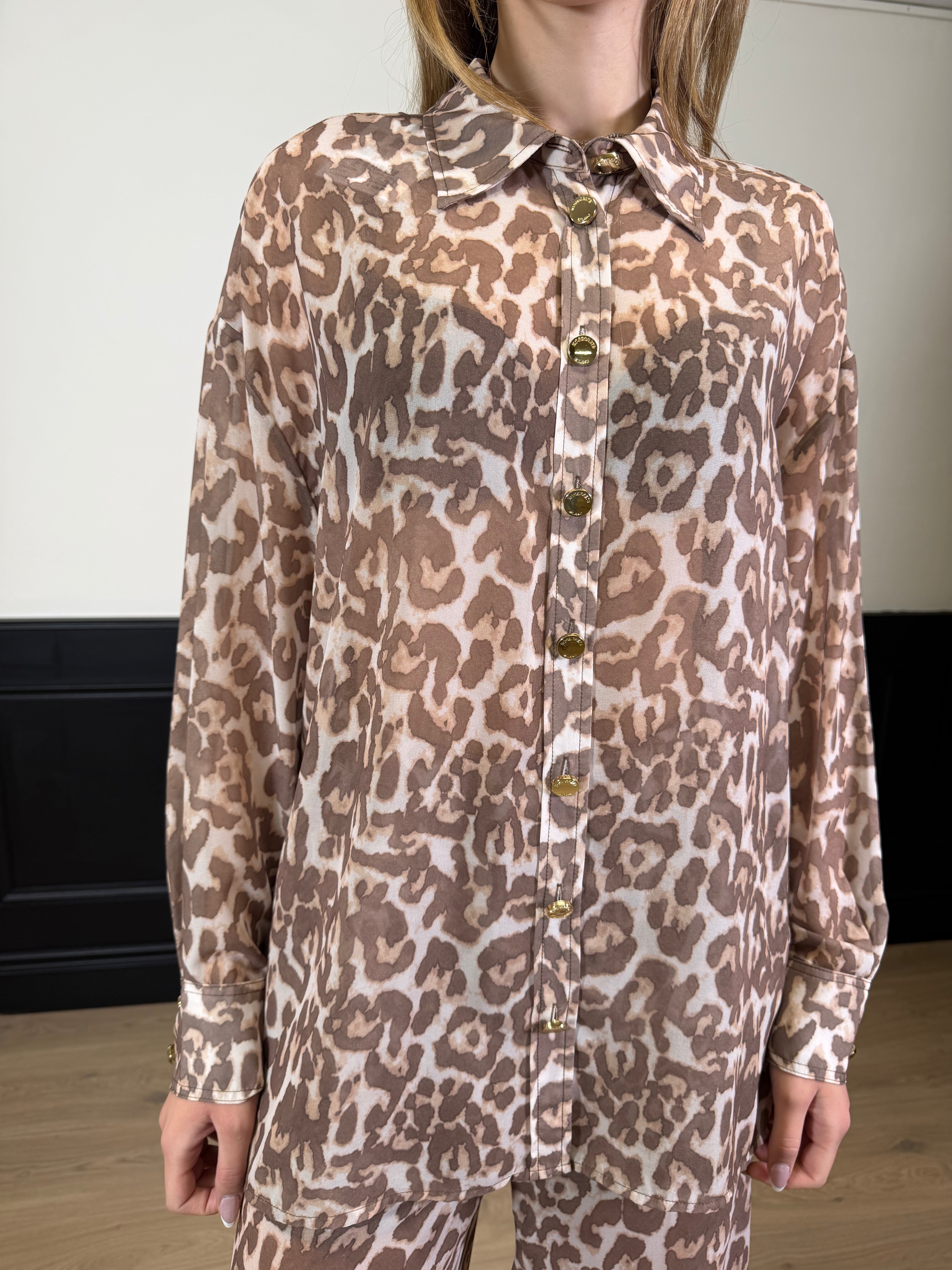 Camicia voile stampa animalier