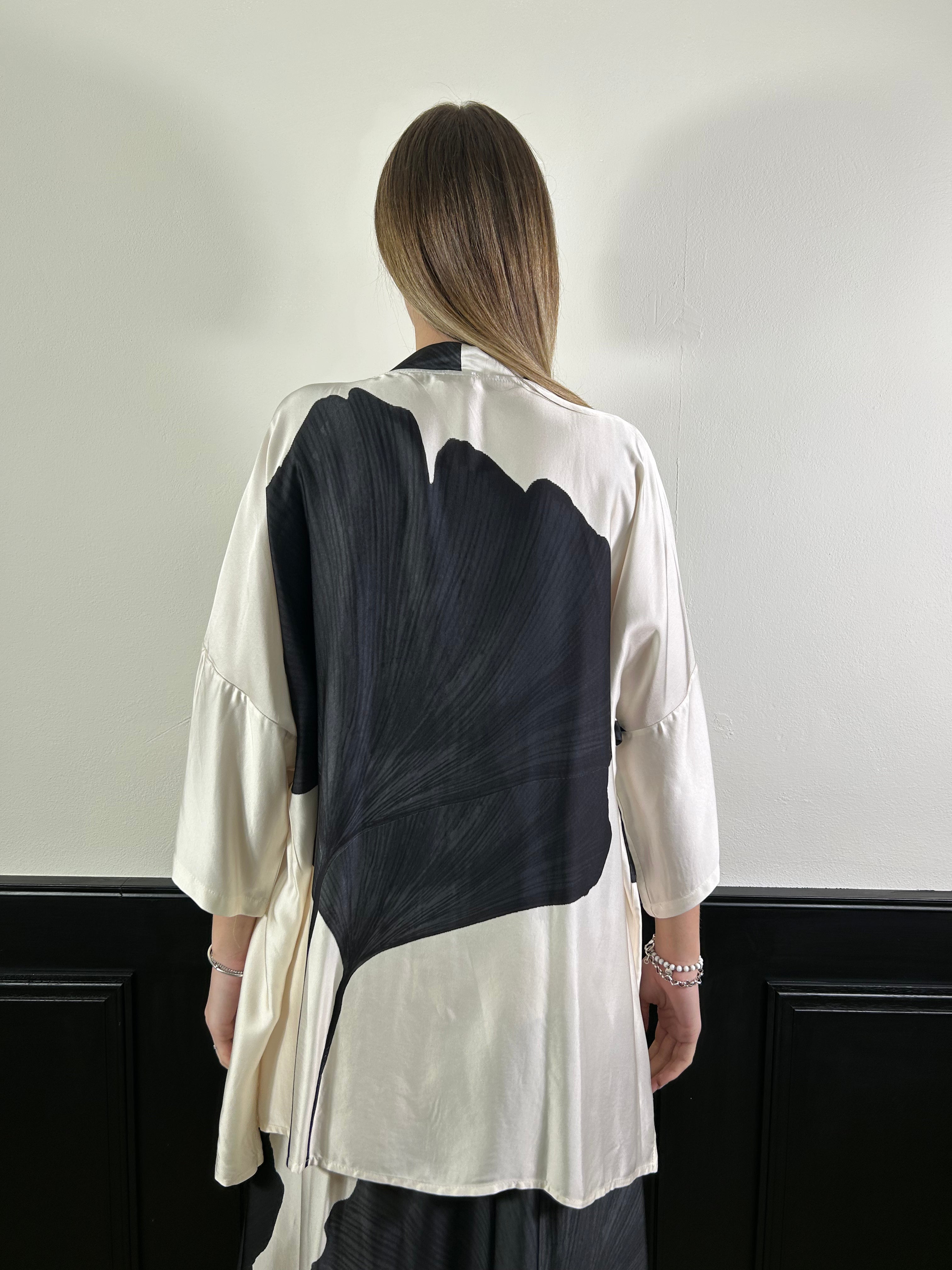 Kimono fantasia bianco nera