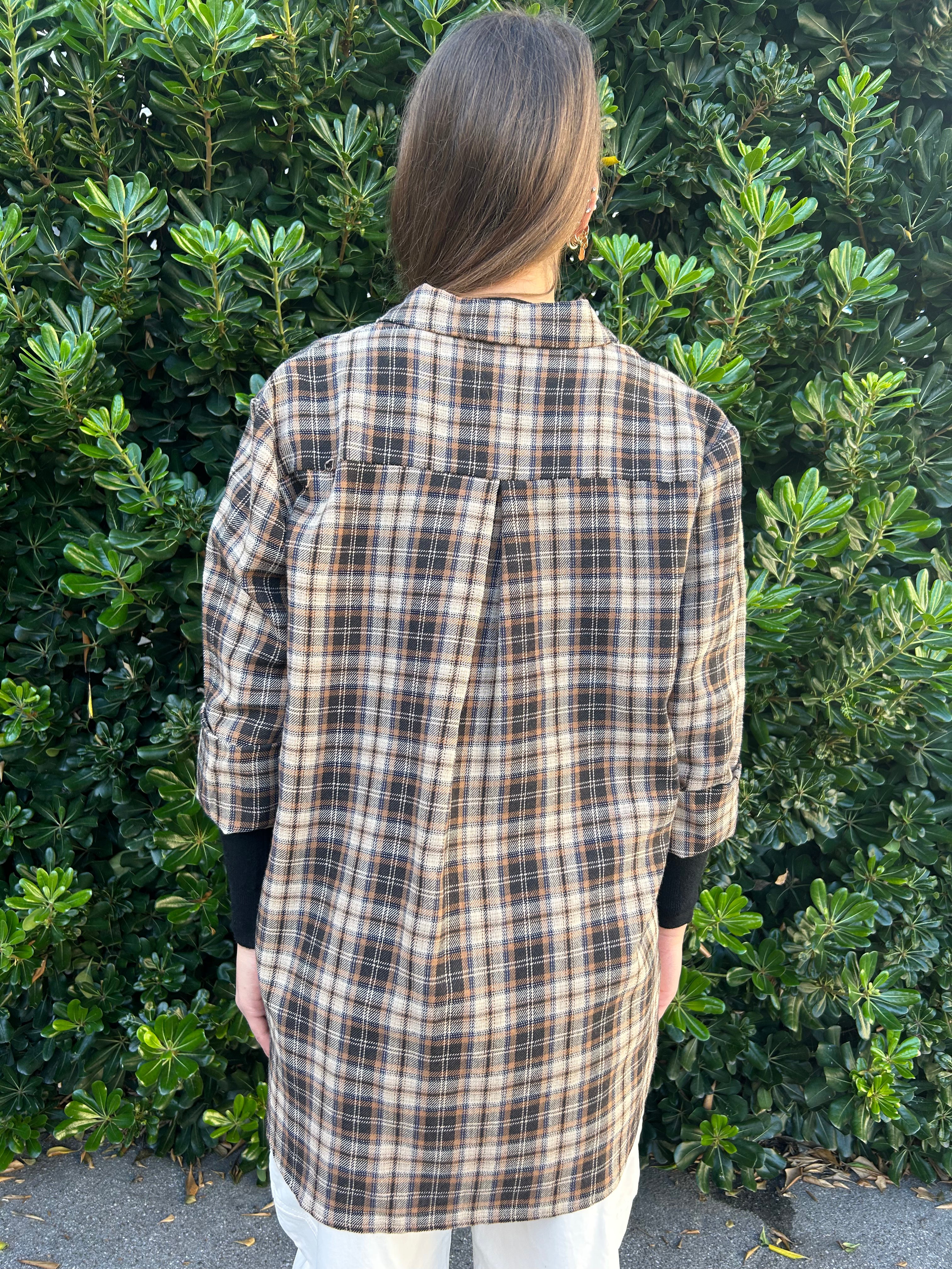 Camicia check marrone