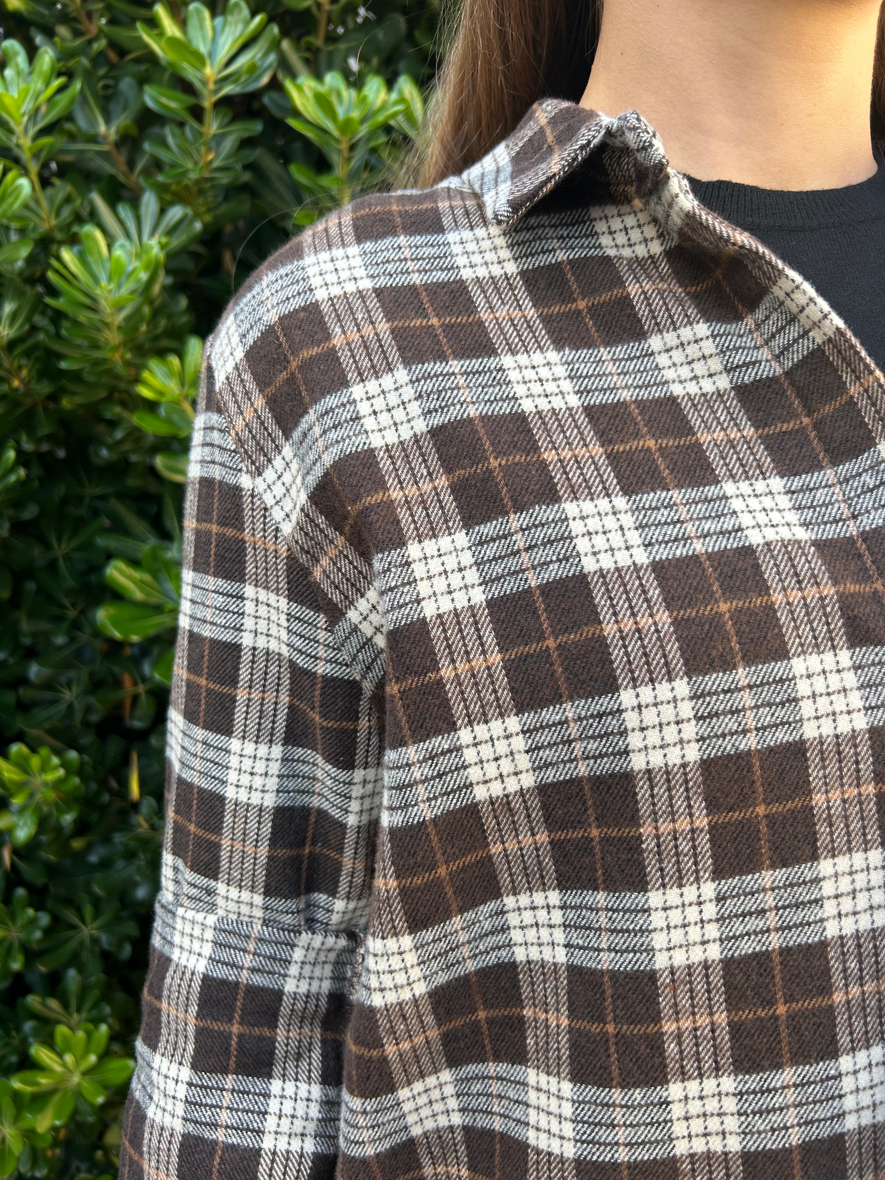 Camicia check marrone