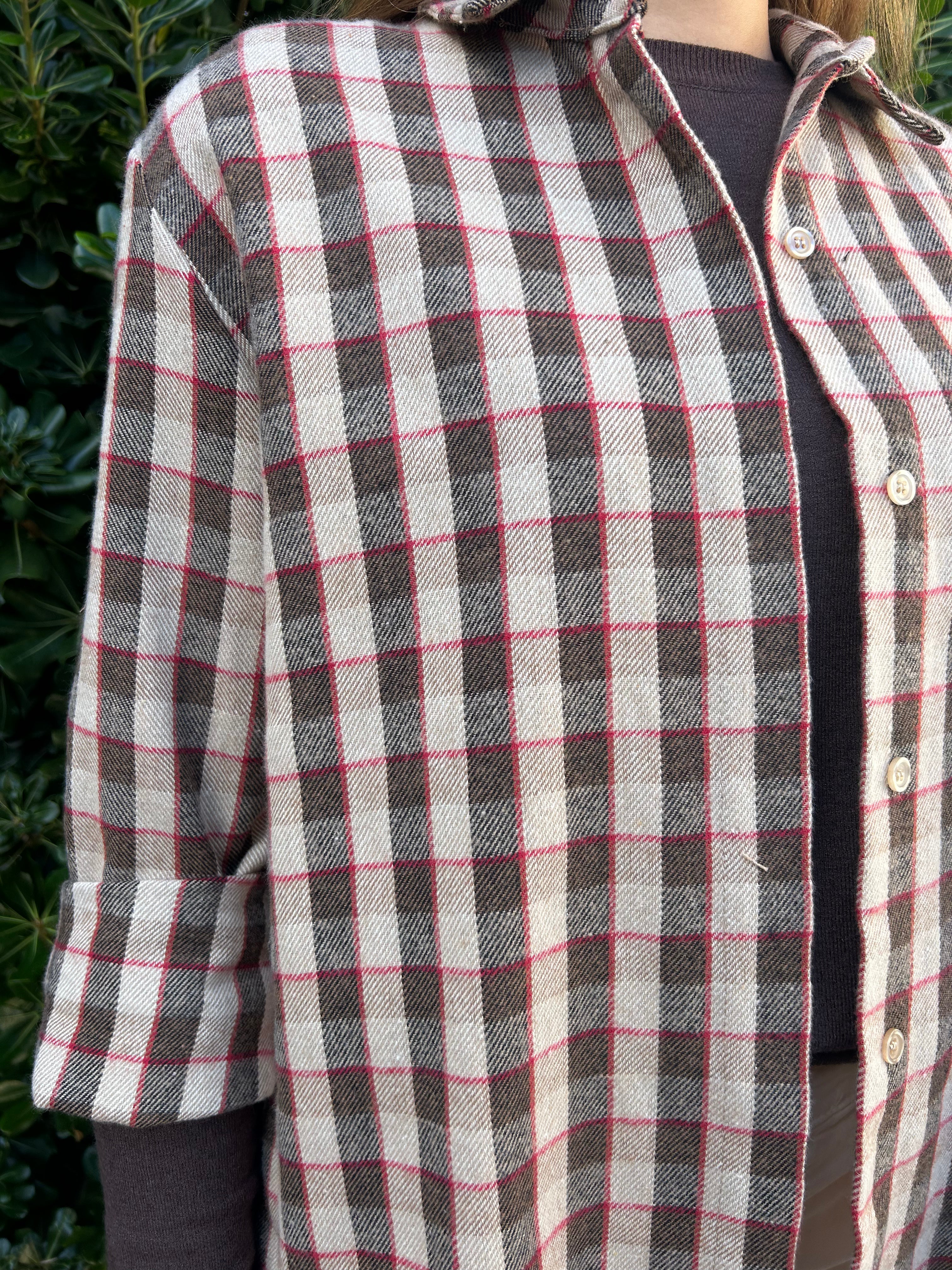 Camicia check sui toni del bordeaux