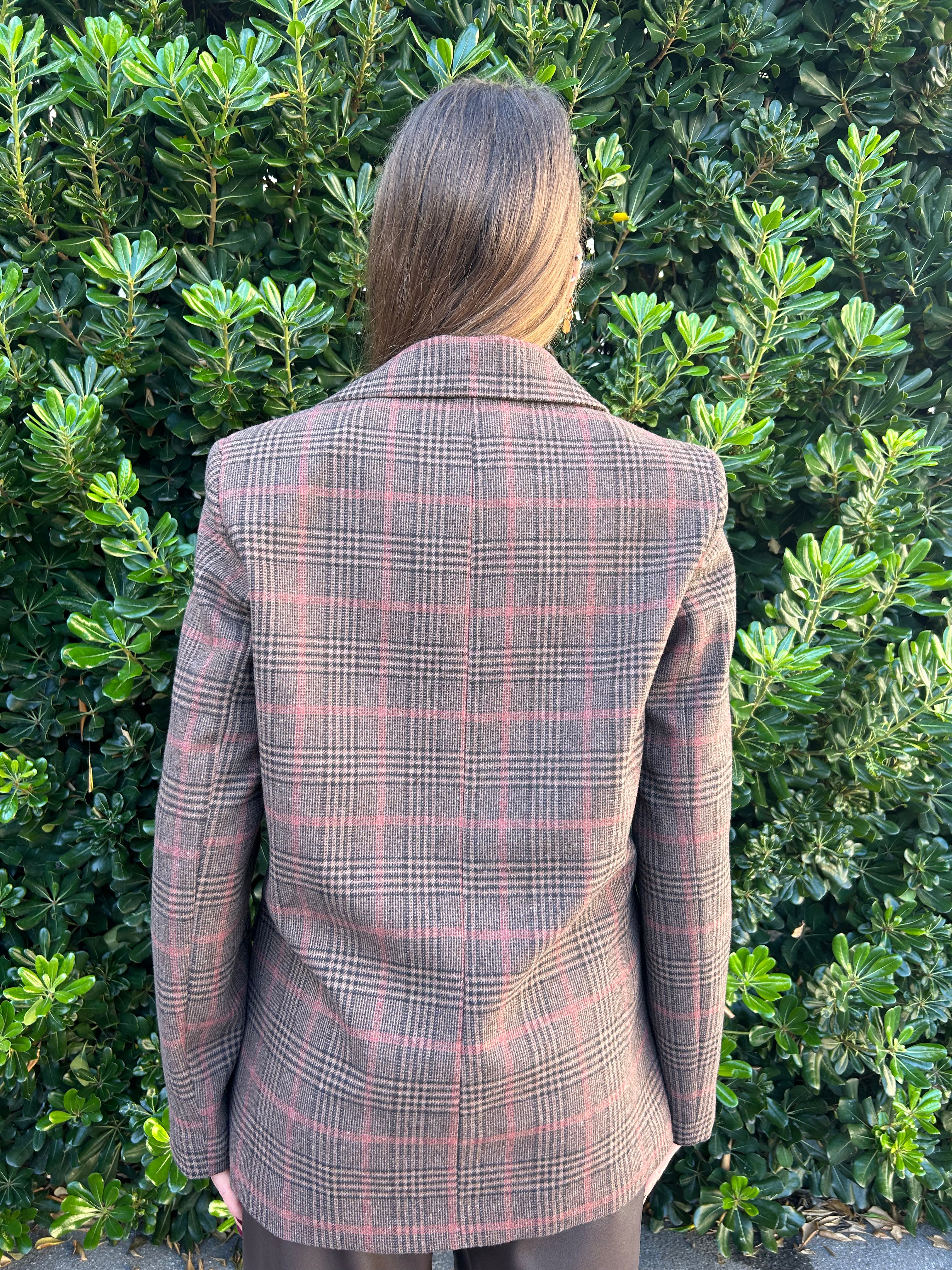 Giacca dritta fantasia quadretto