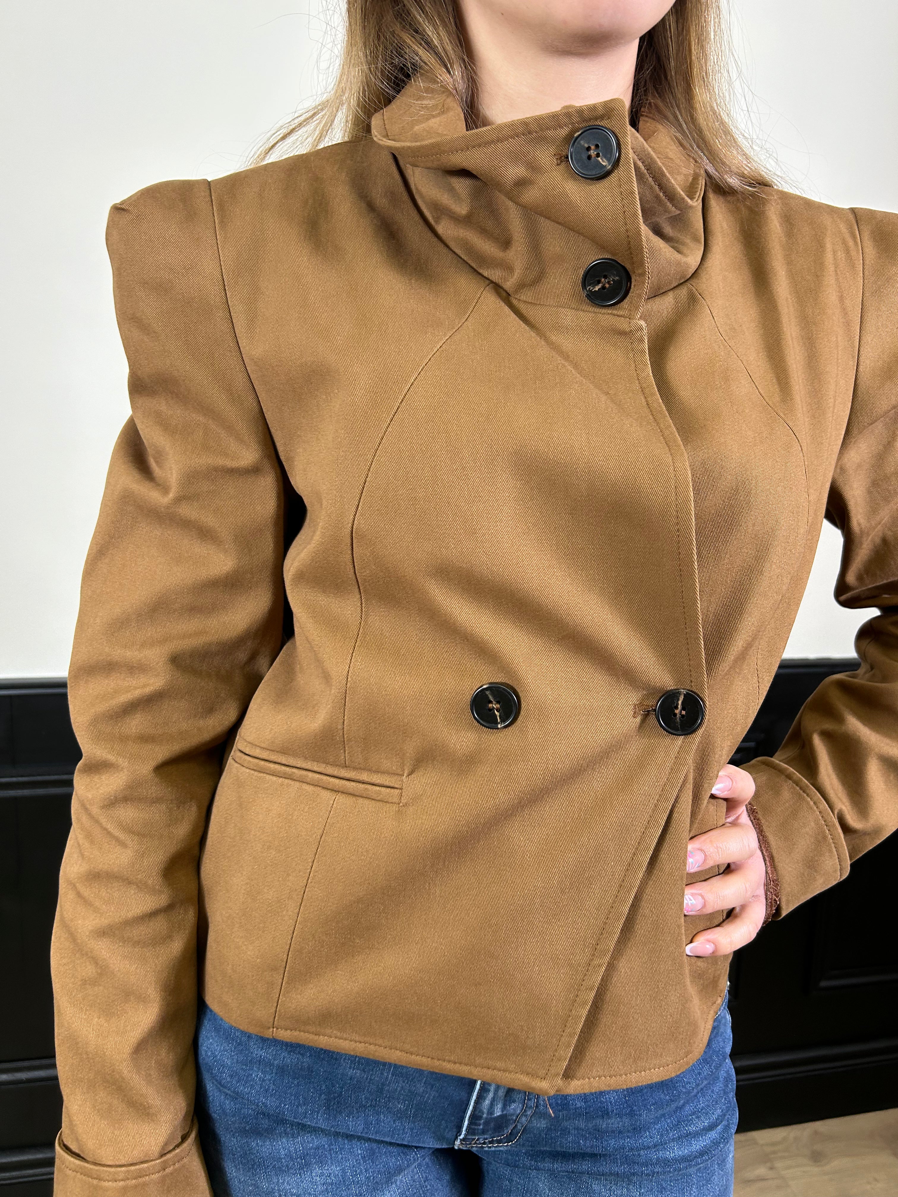 Giacca in cotone con abbottonatura laterale