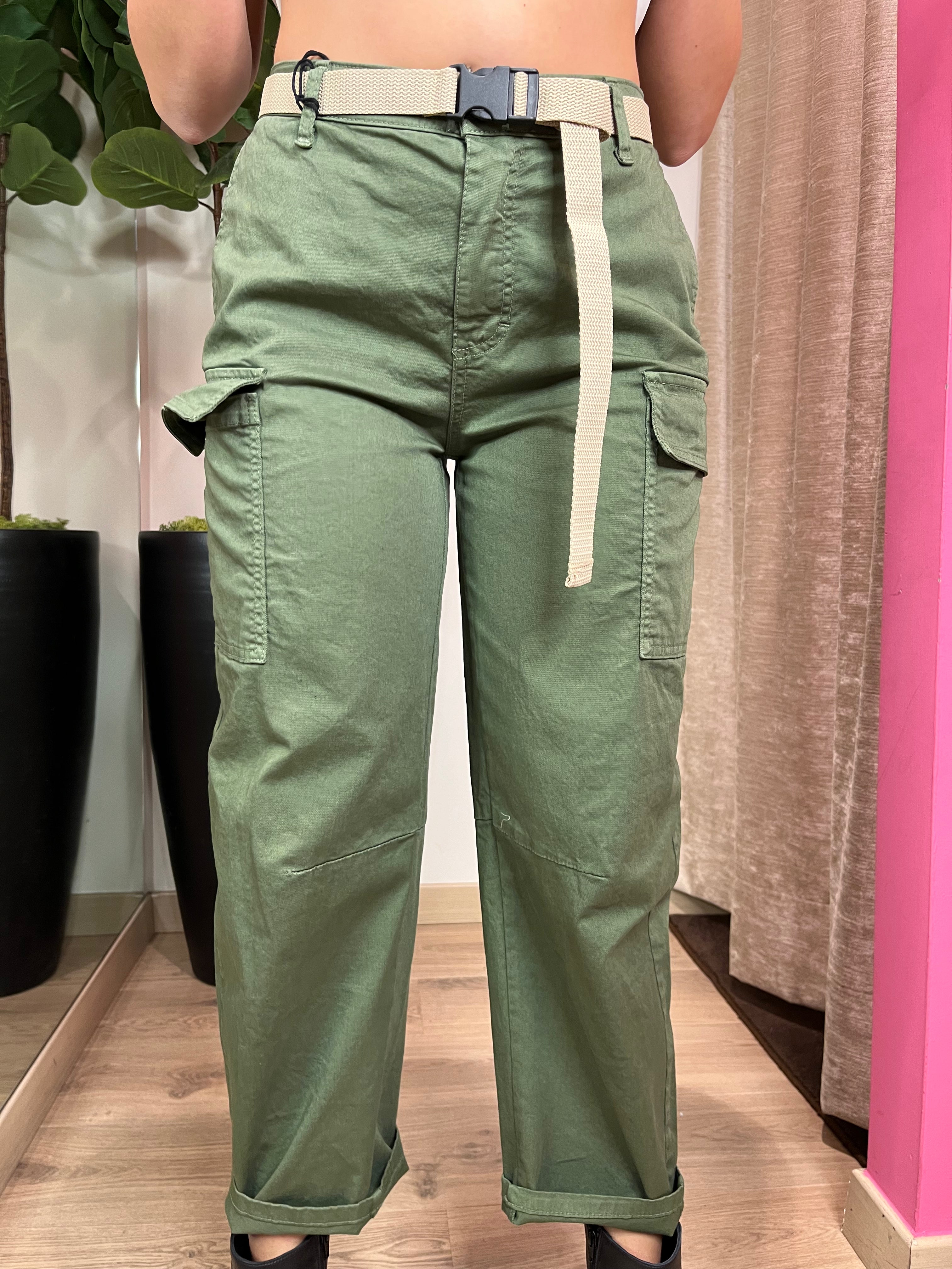 Pantalone cargo verde militare