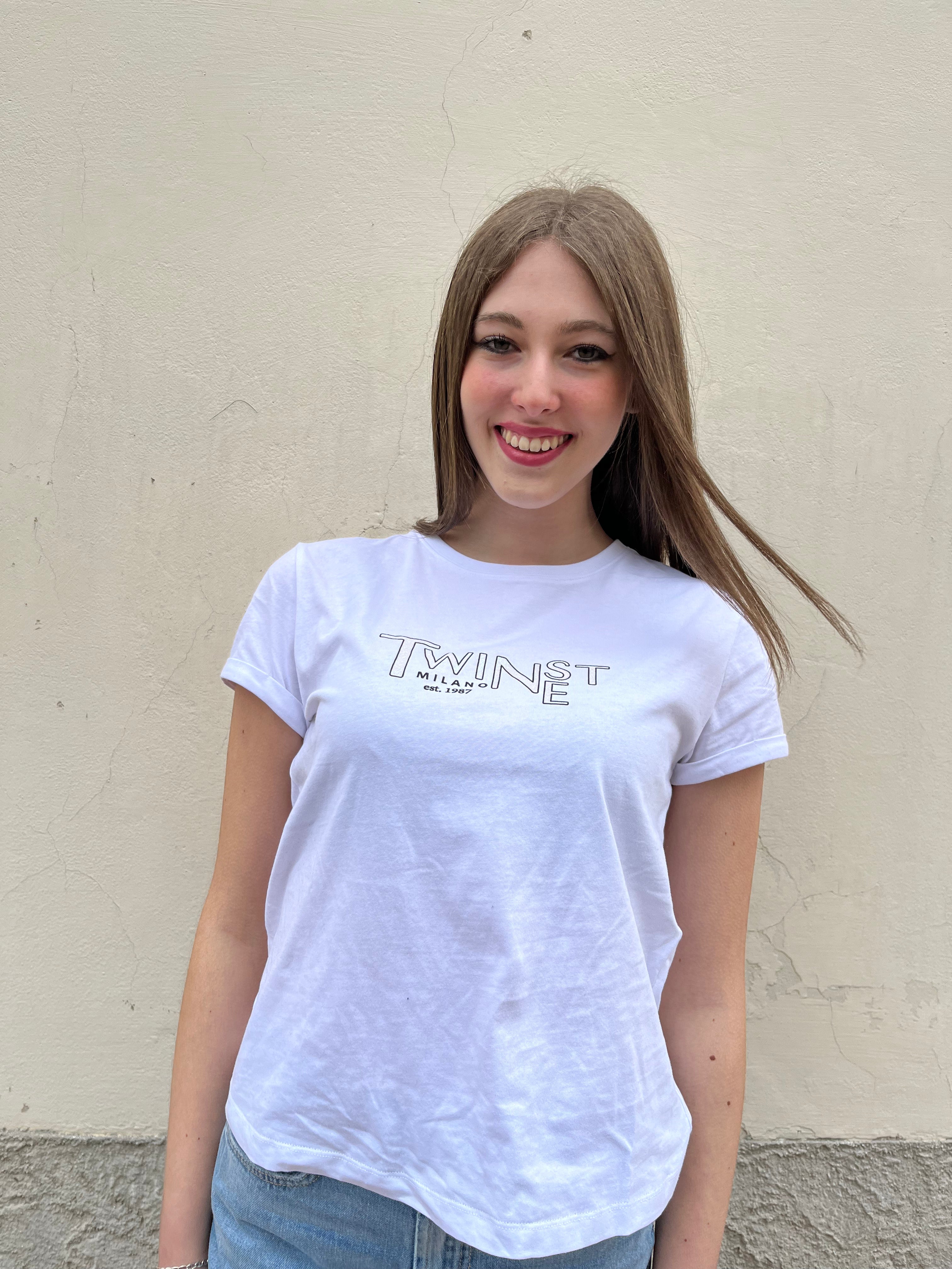 T-shirt stampa Twinset glitter