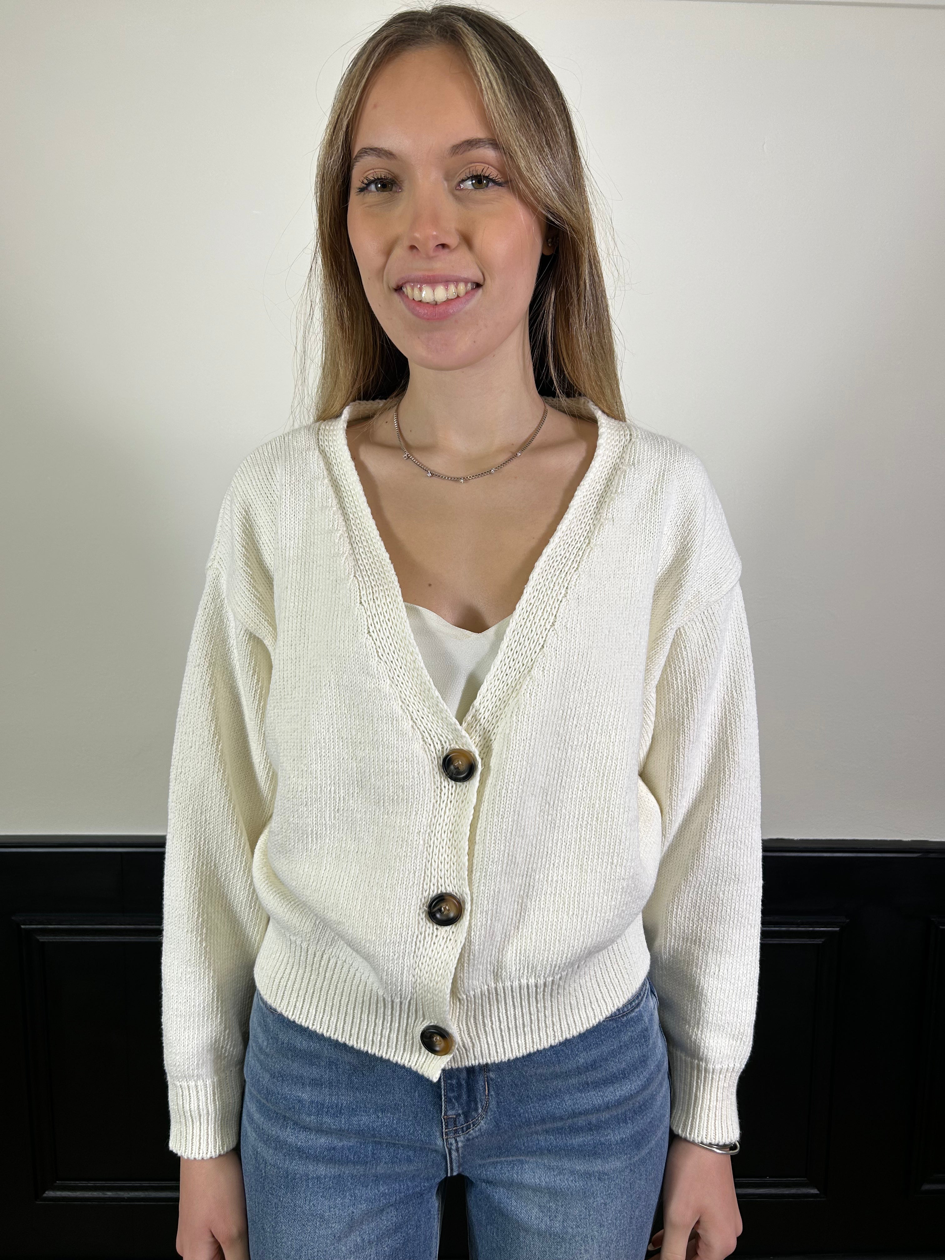 Cardigan corto oversize scollo a V