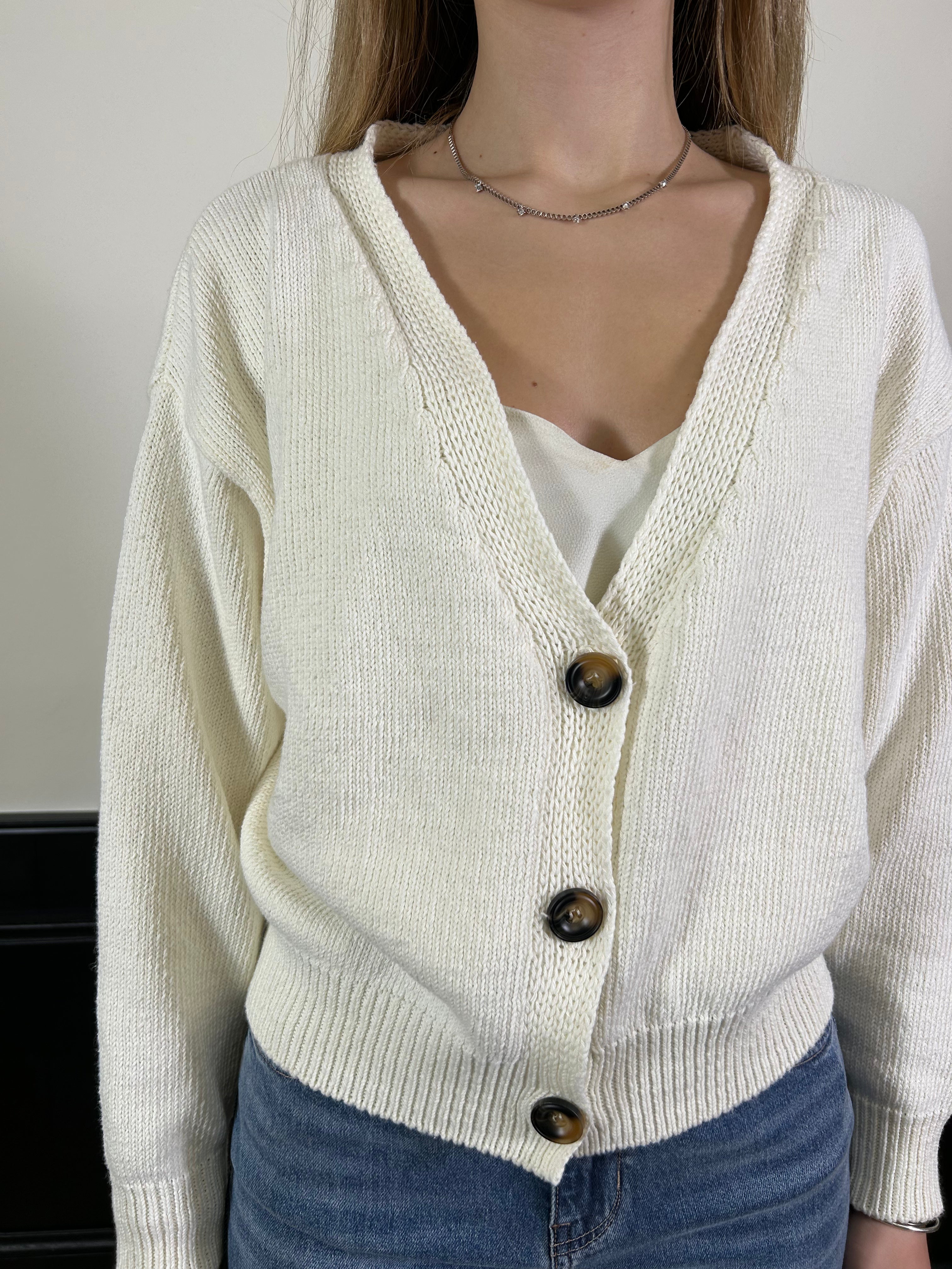 Cardigan corto oversize scollo a V