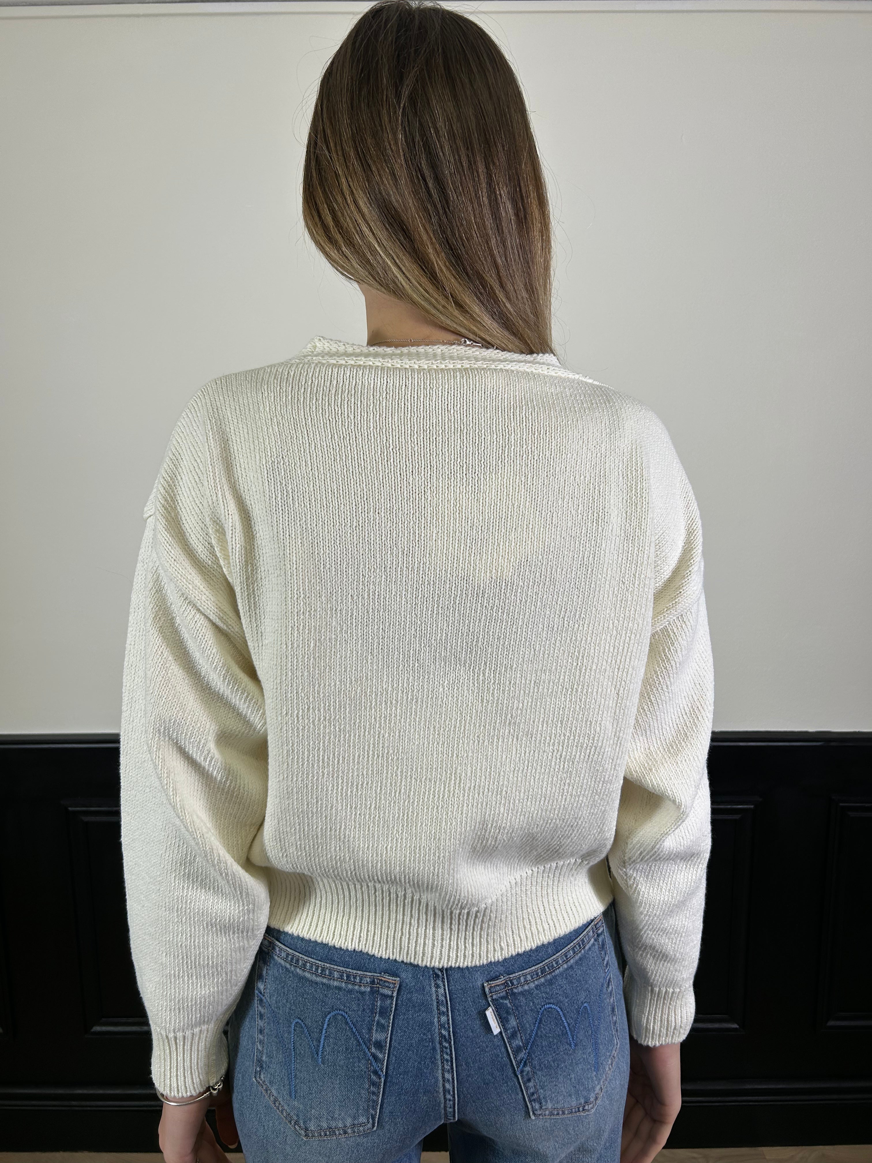 Cardigan corto oversize scollo a V
