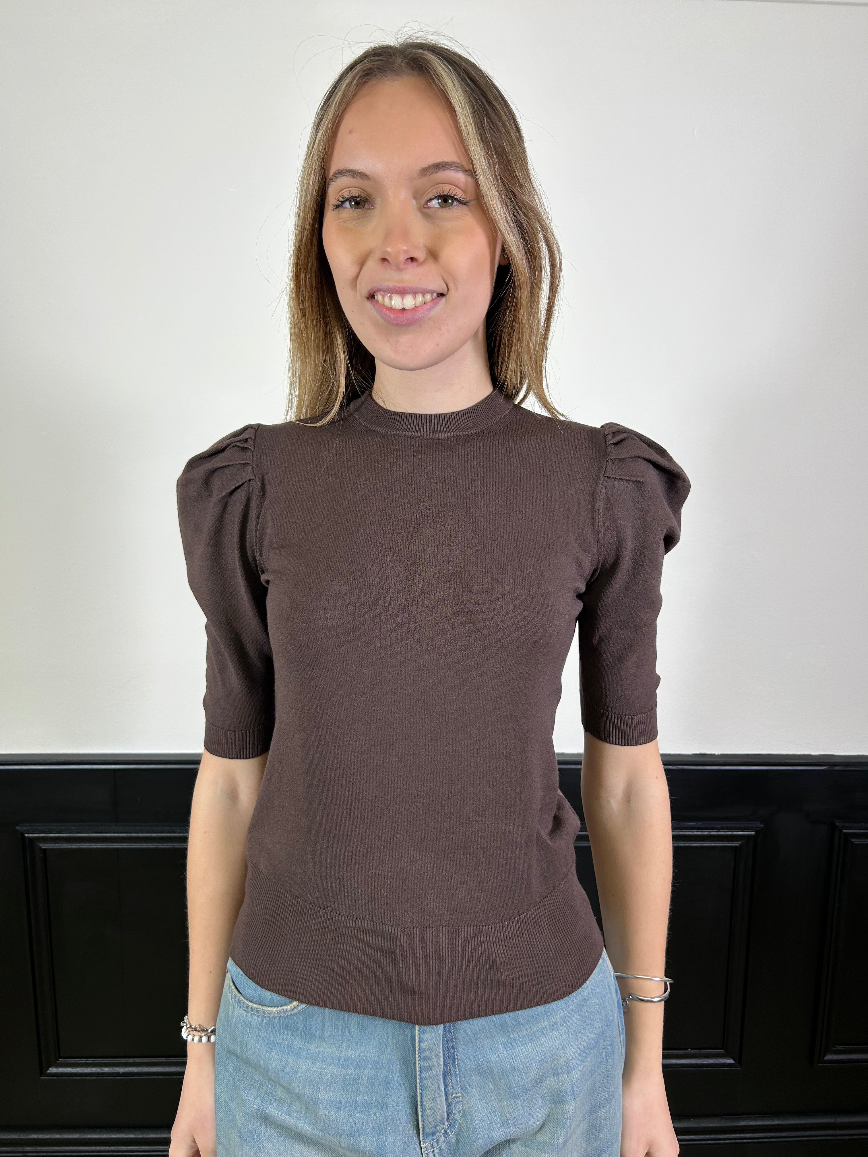 Maglia con sbuffo manica 3/4