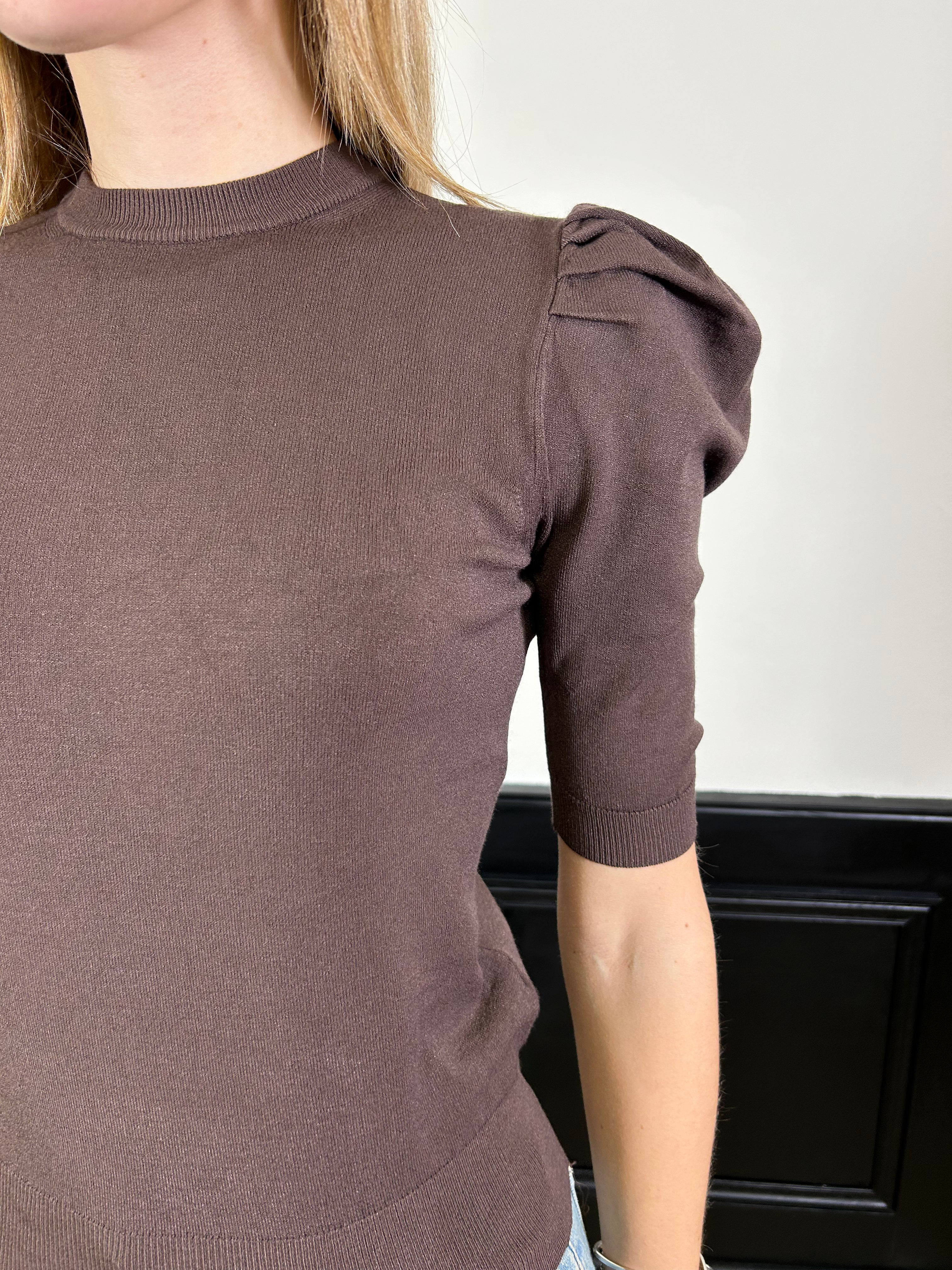 Maglia con sbuffo manica 3/4