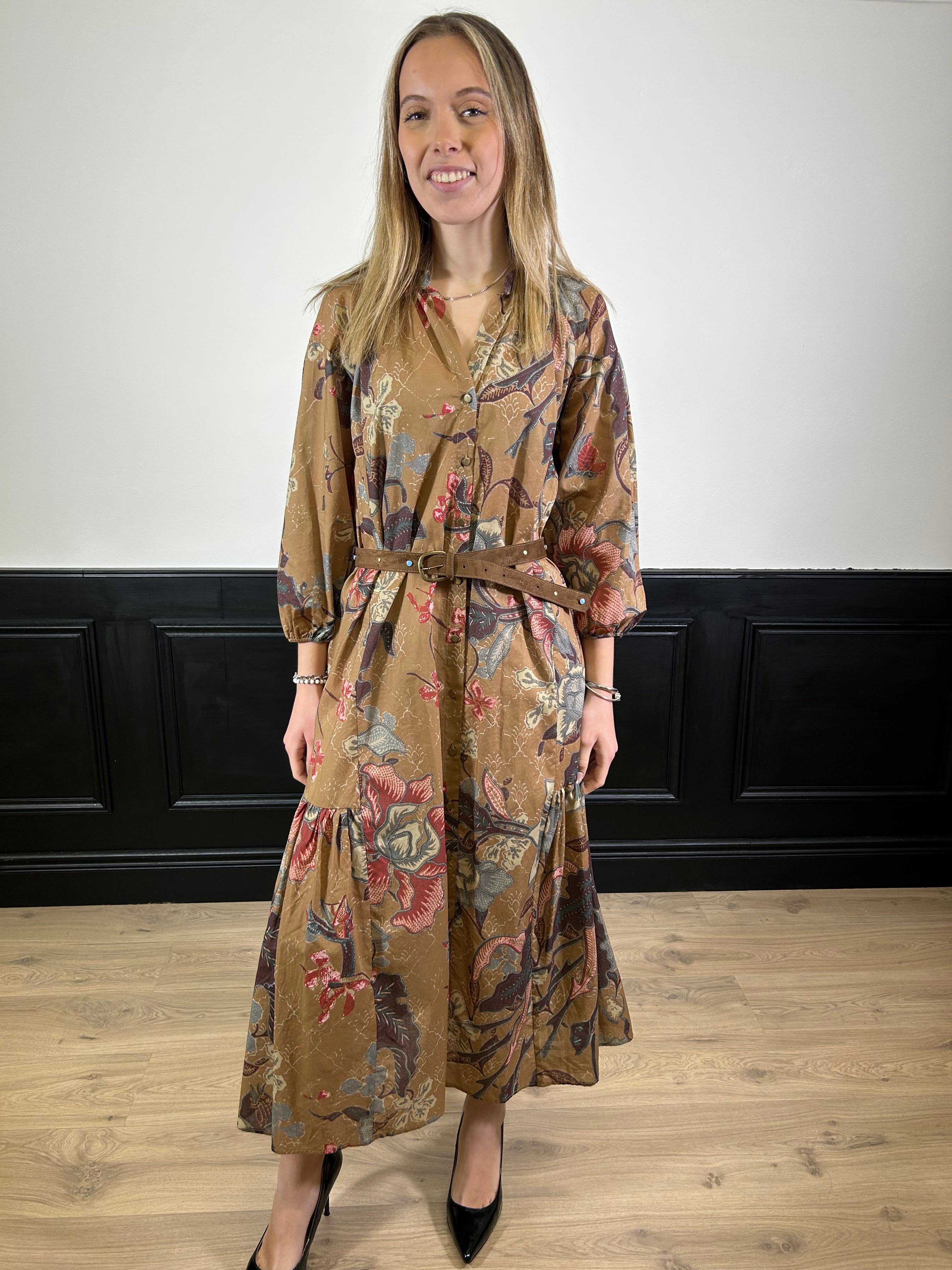 Abito lungo chemisier fantasia floreale