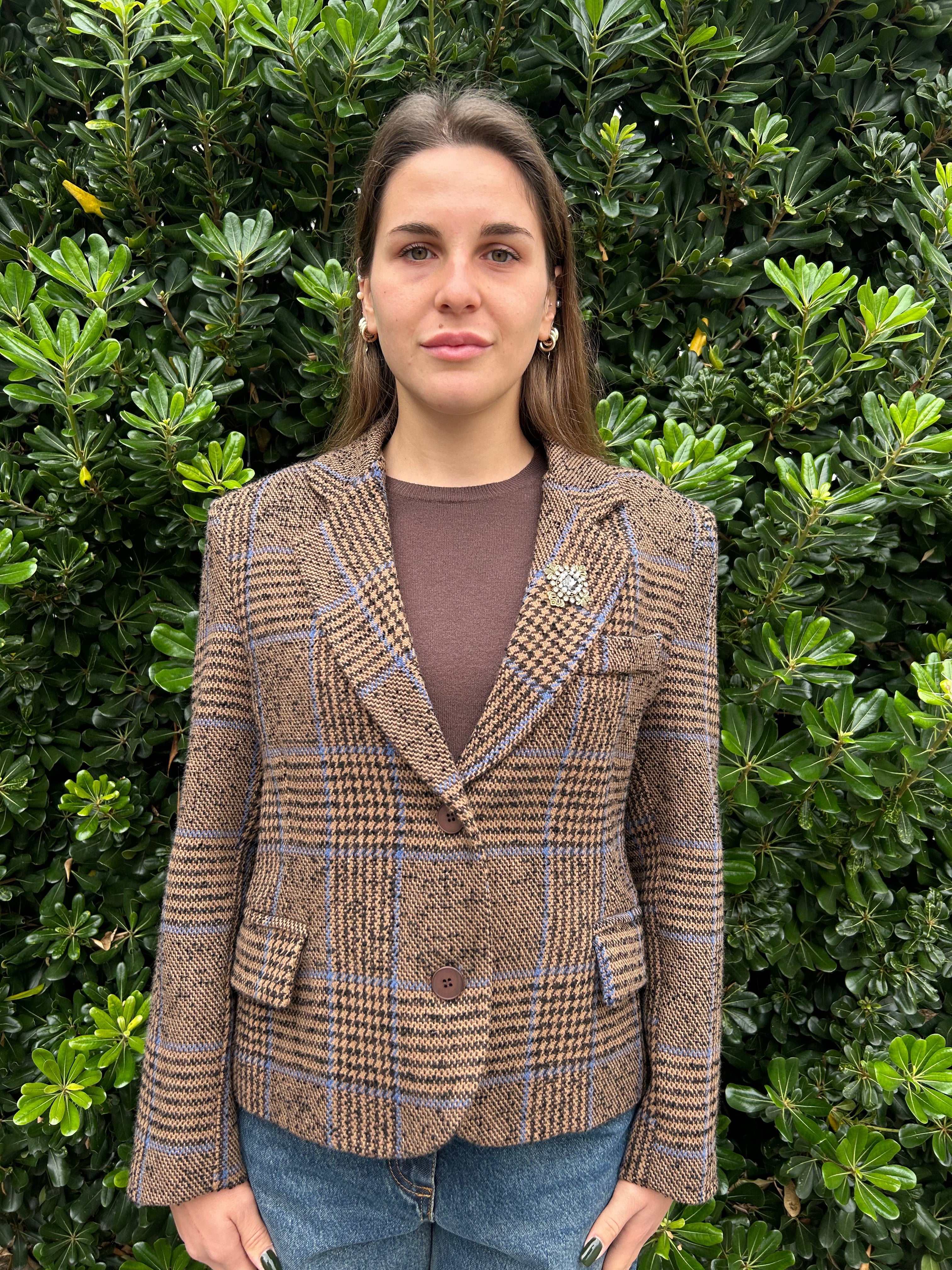 Giacca corta a quadri