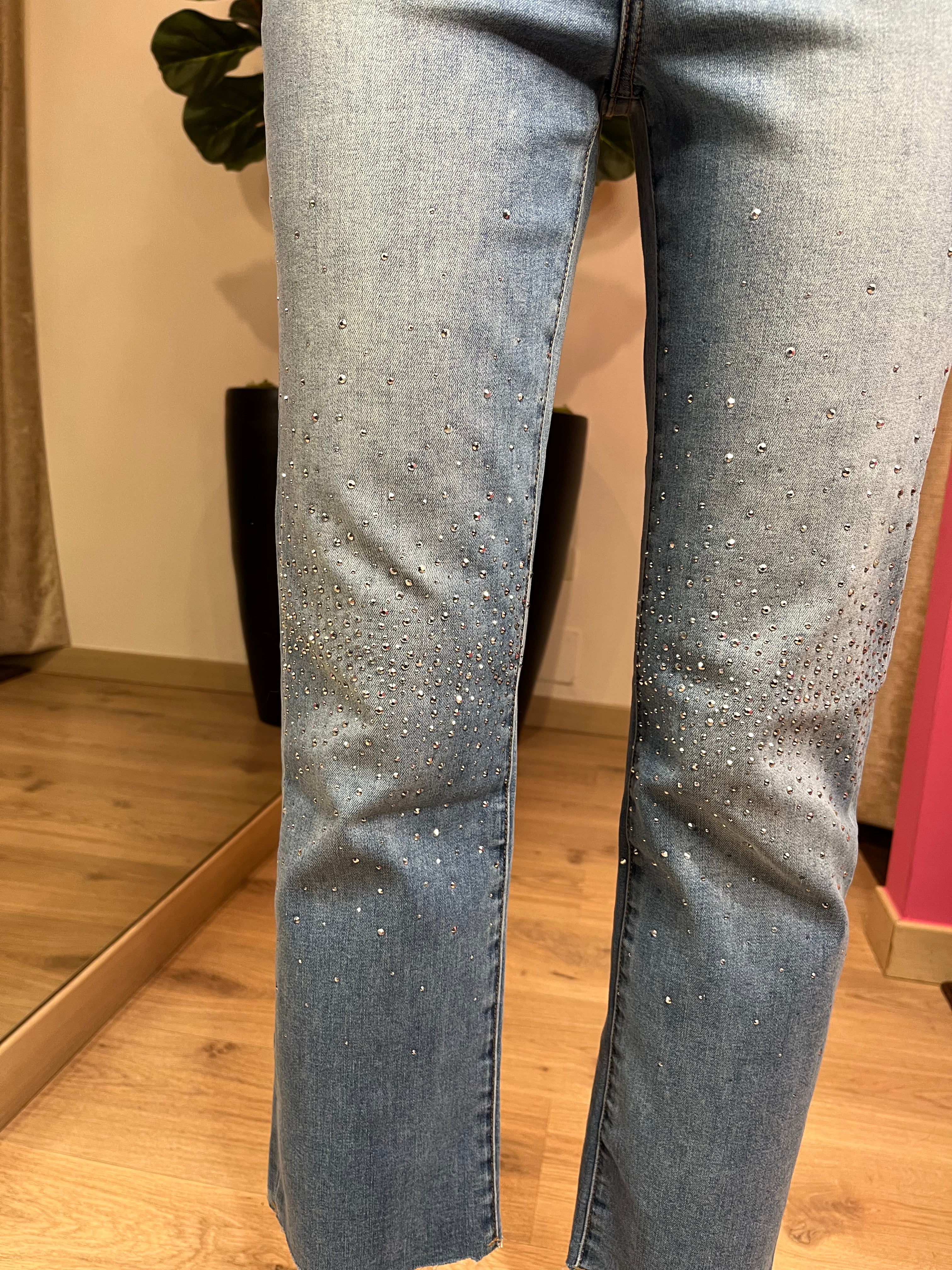 Jeans dettaglio strass