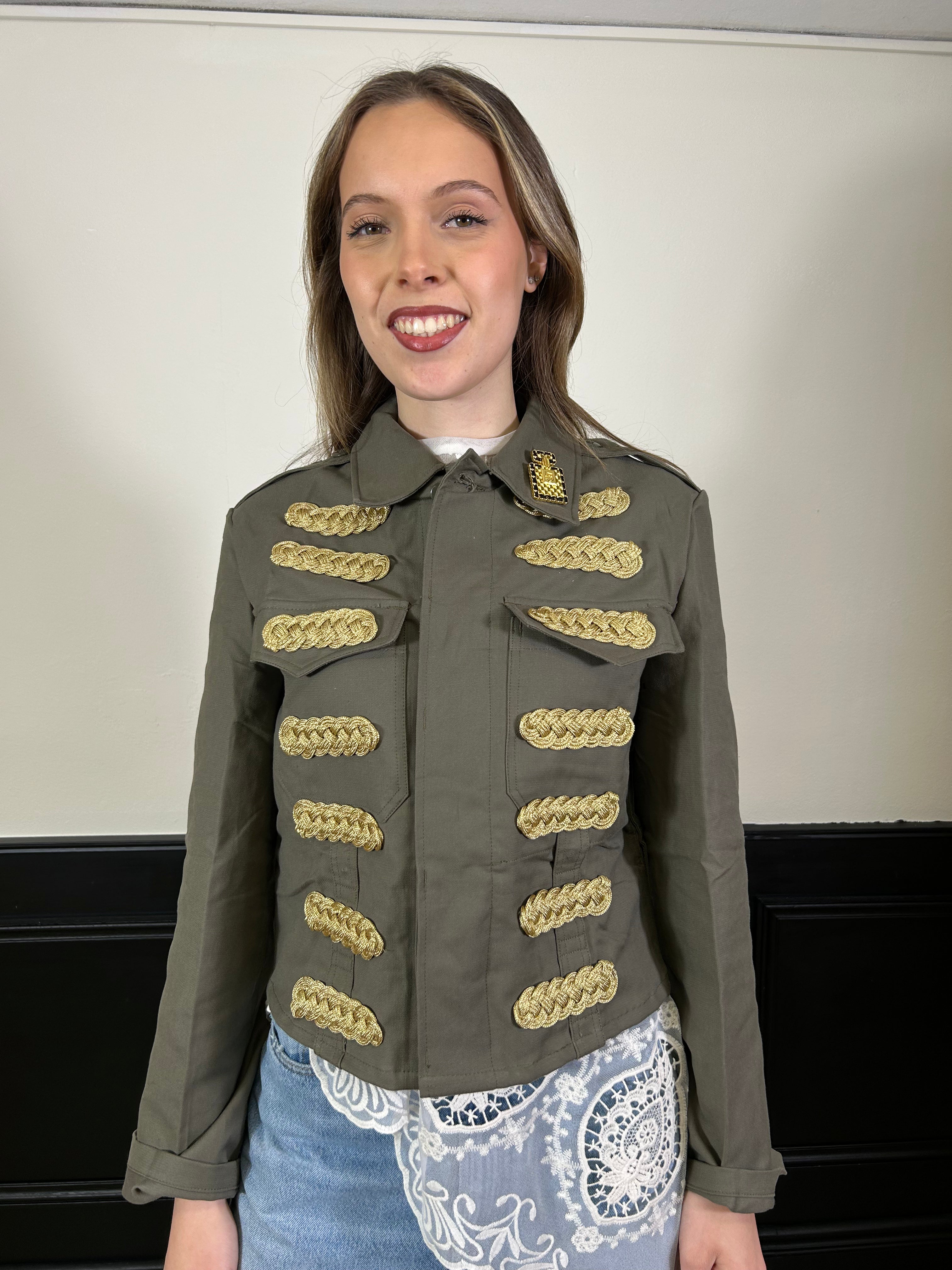 Sahariana crop con alamari