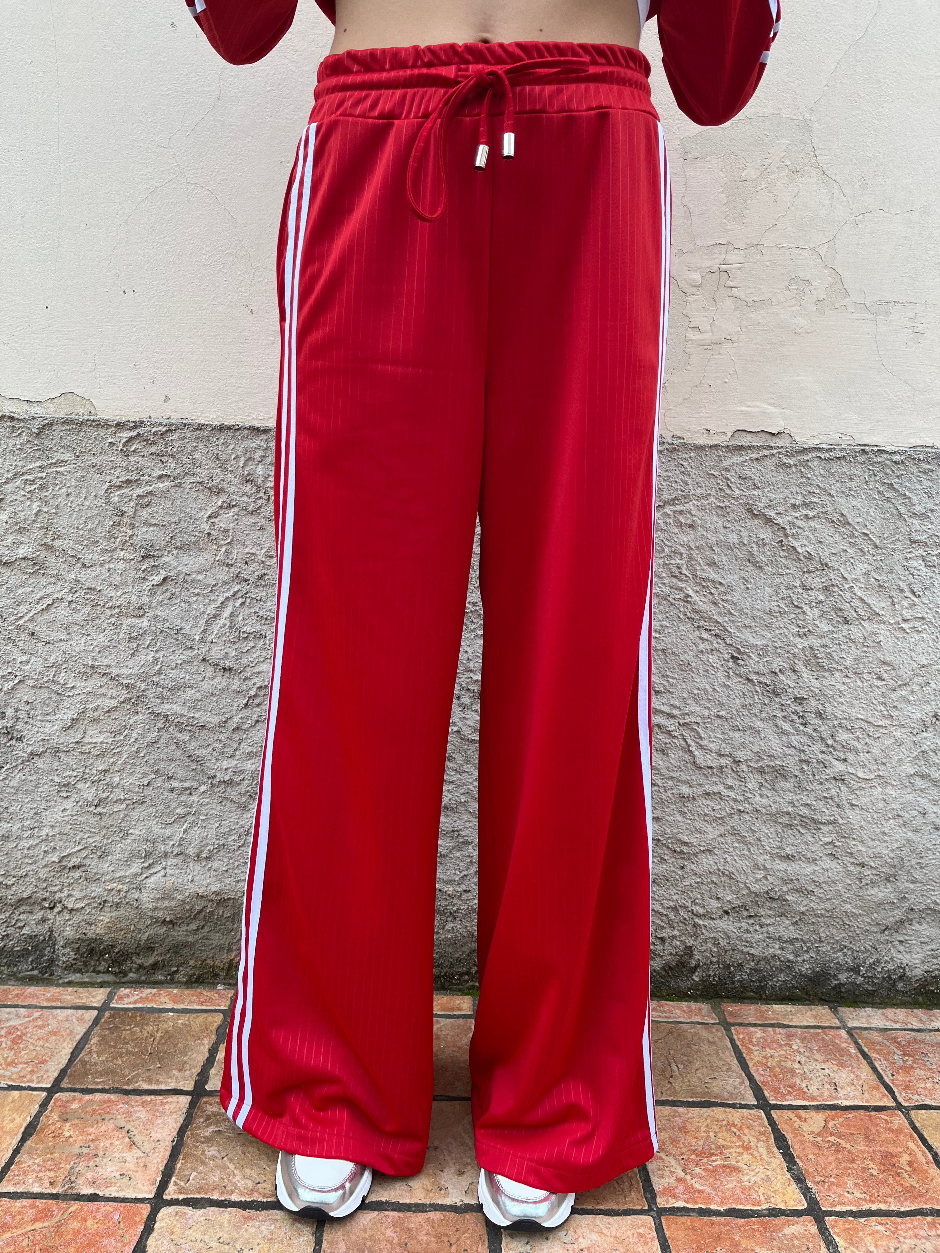 Pantalone modello adidas con bande laterali gessato