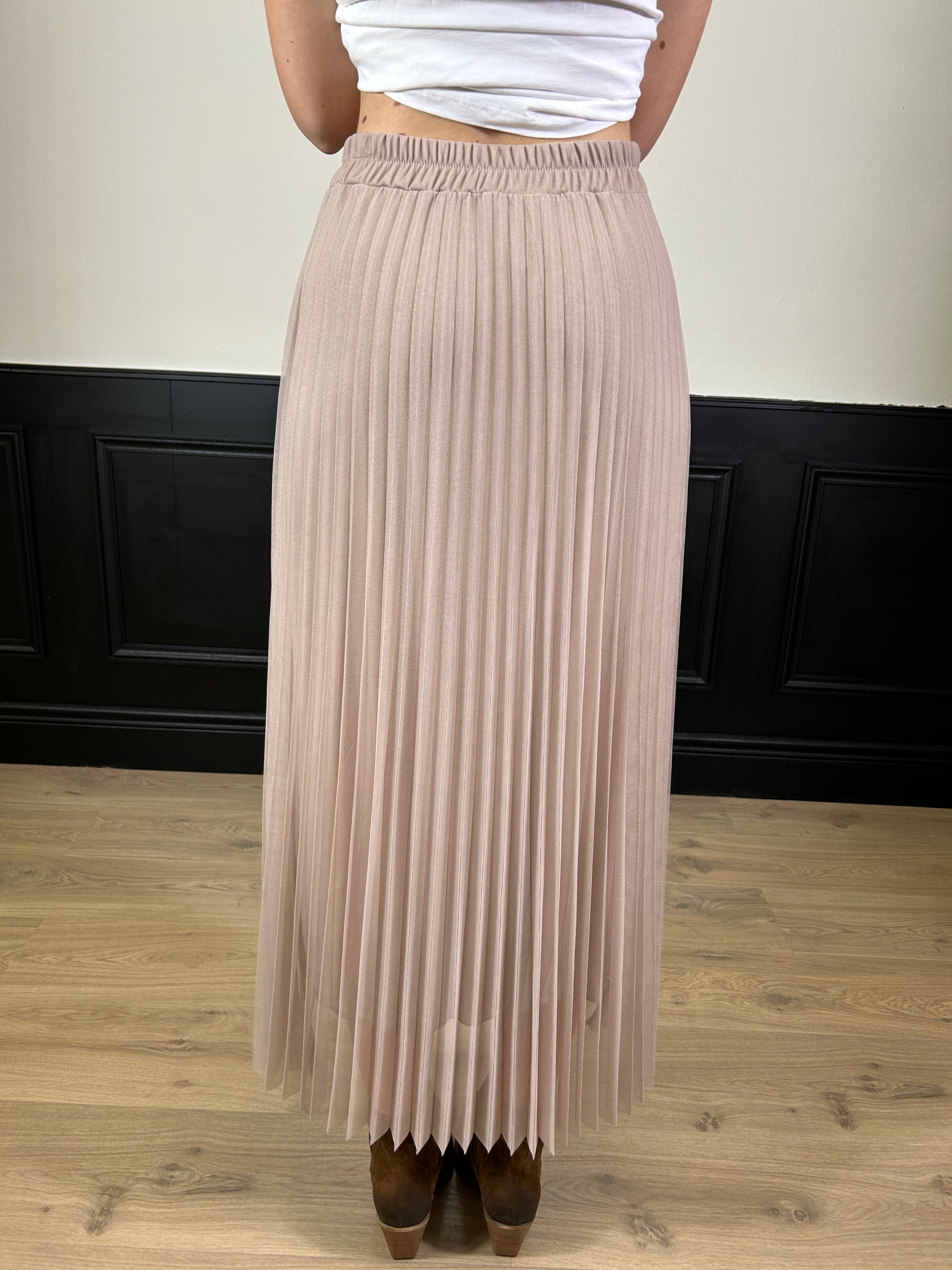 Gonna rosa in tulle plissé