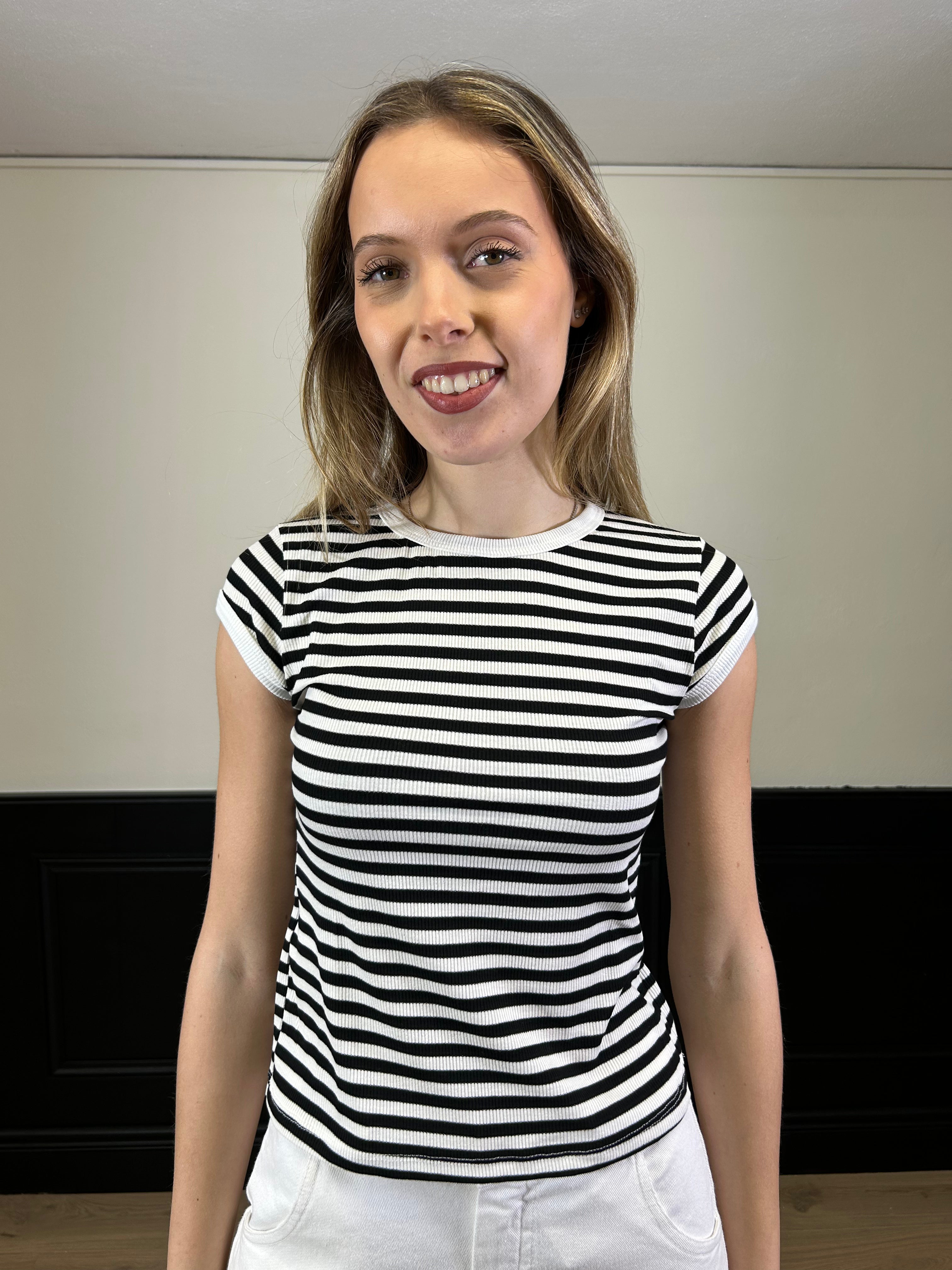 Maglia a righe mezza manica