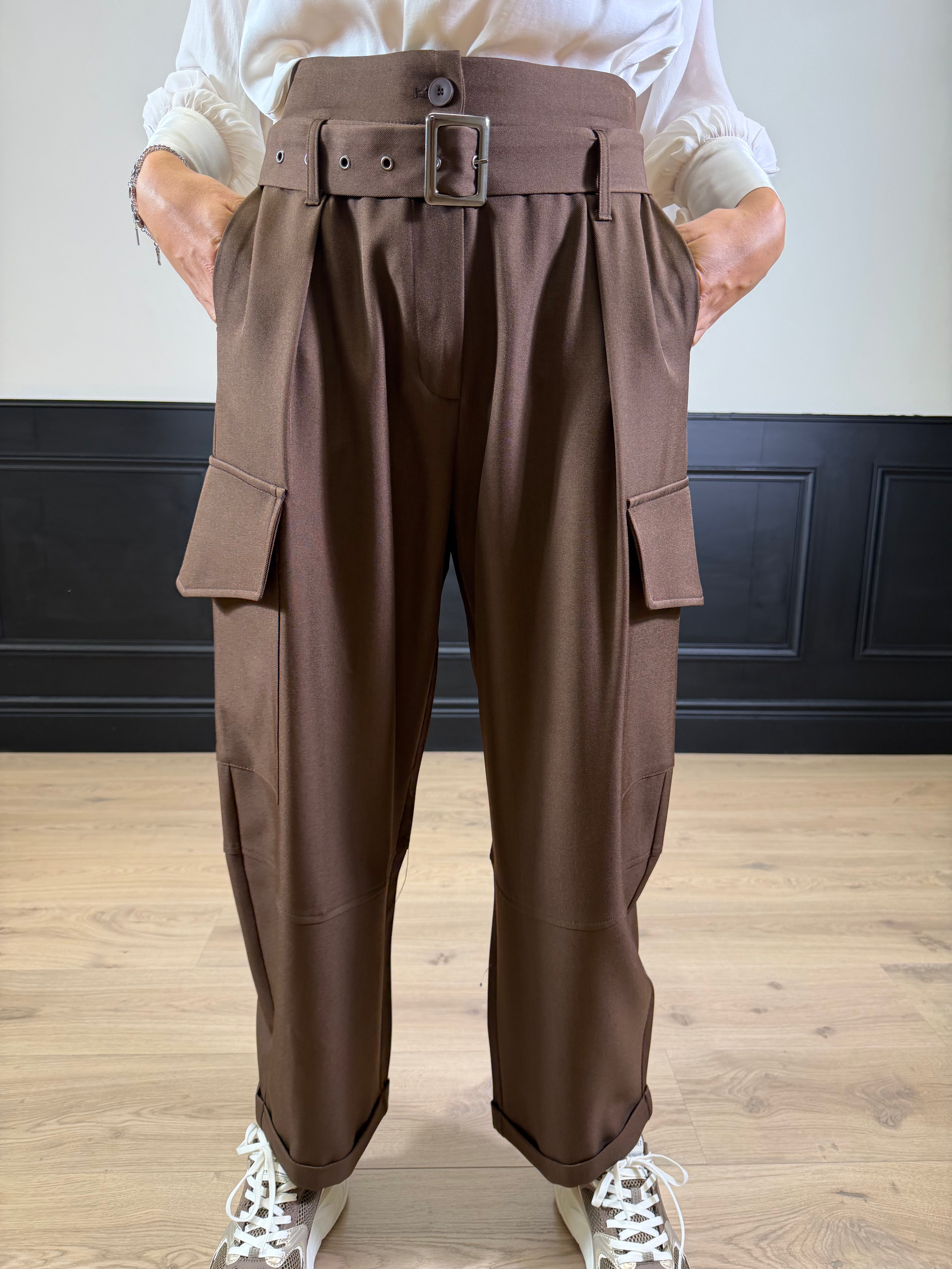 Pantalone cargo marrone