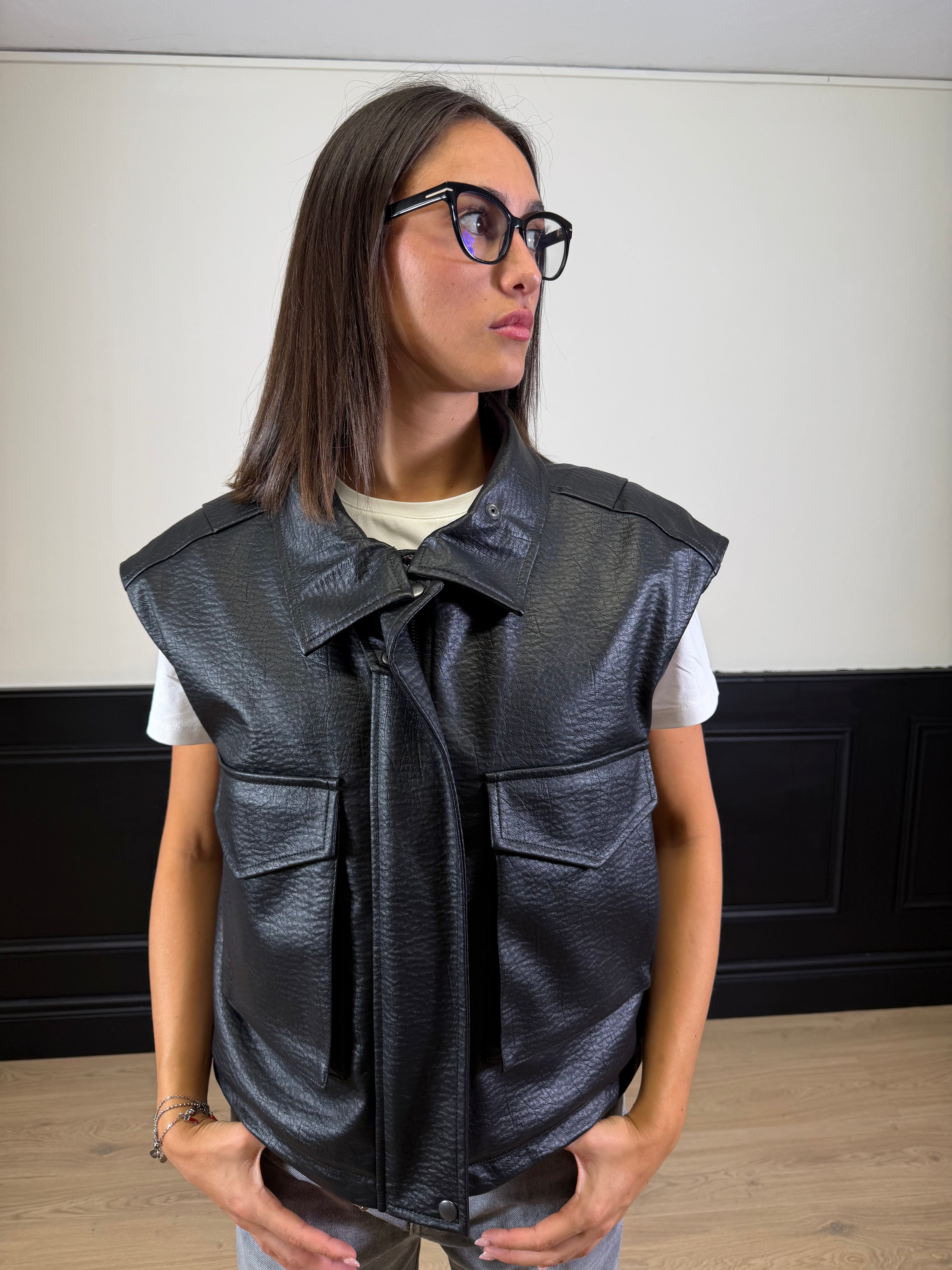 Gilet in ecopelle