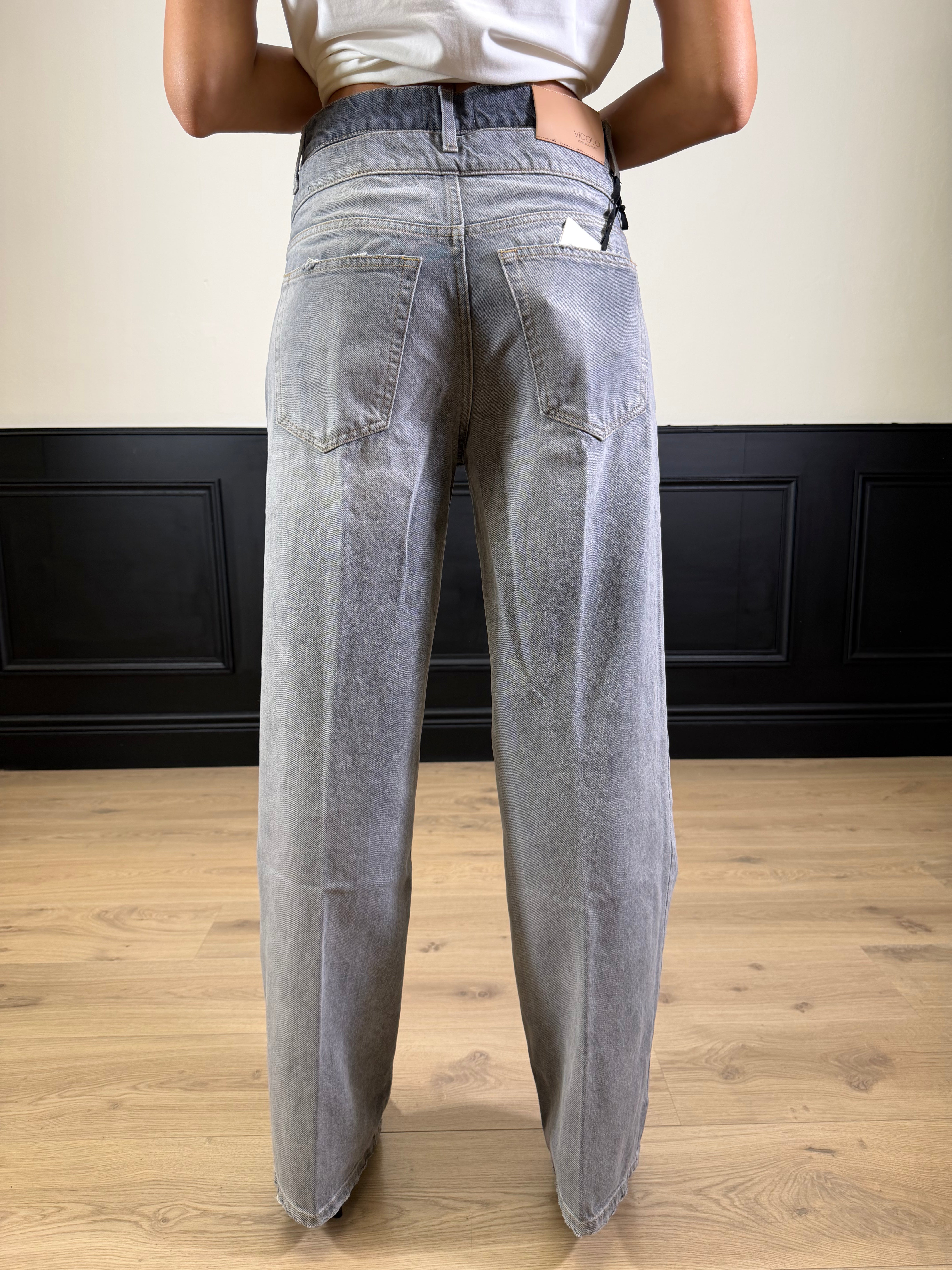 Jeans Sofia baggy-fit grigio