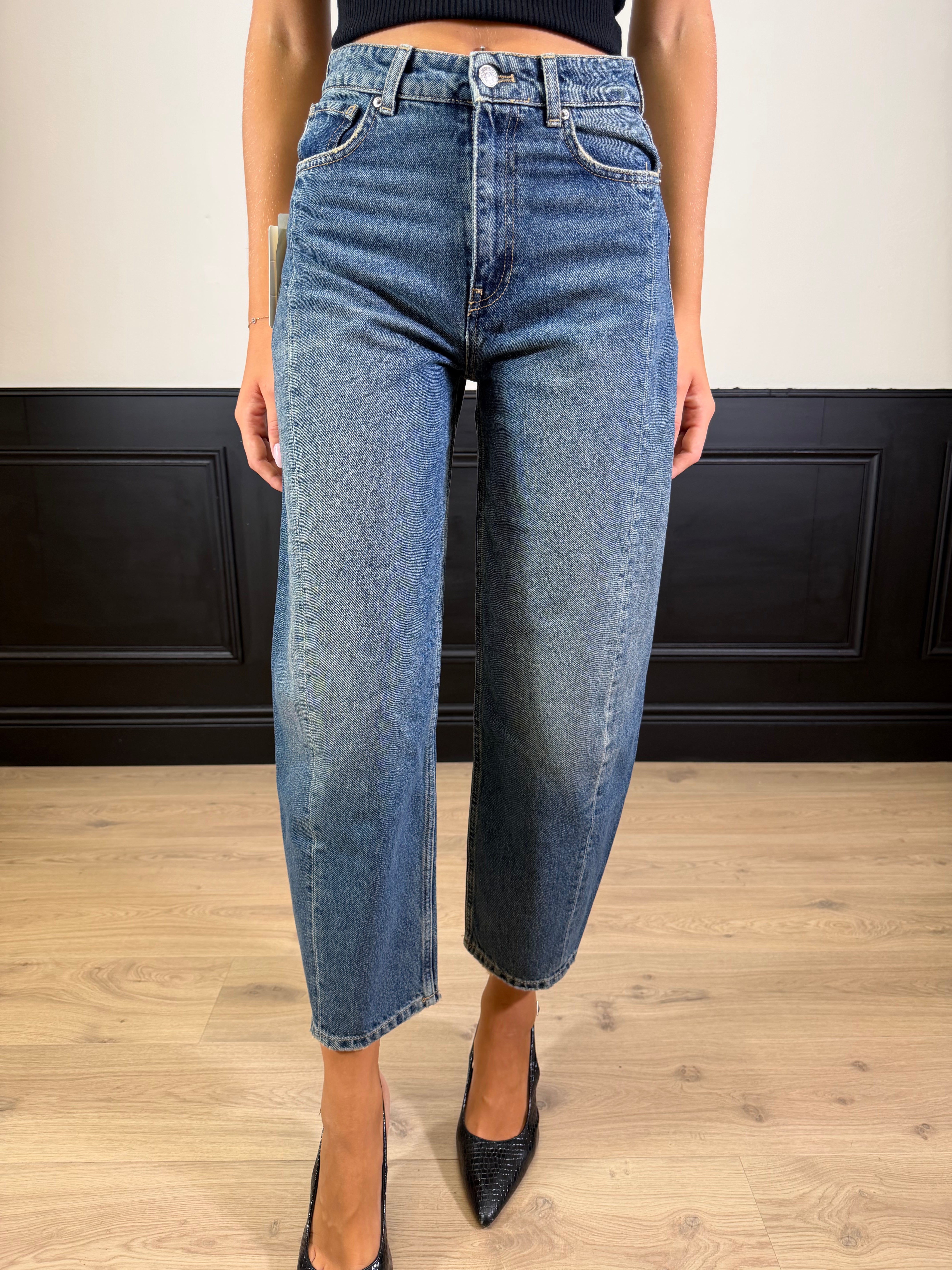 Jeans Chiara barrel blu vintage