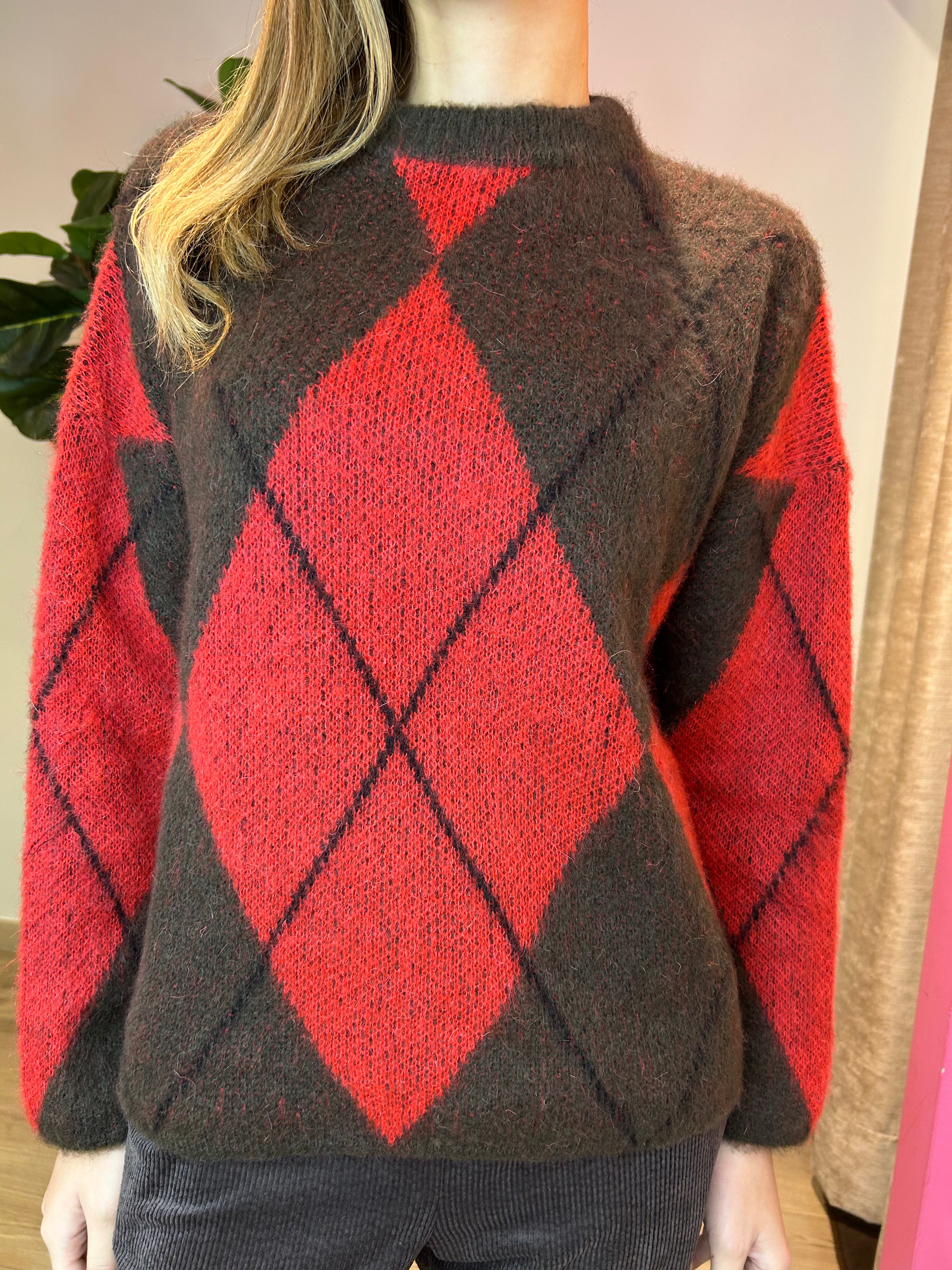 Pullover oversize fantasia rombi