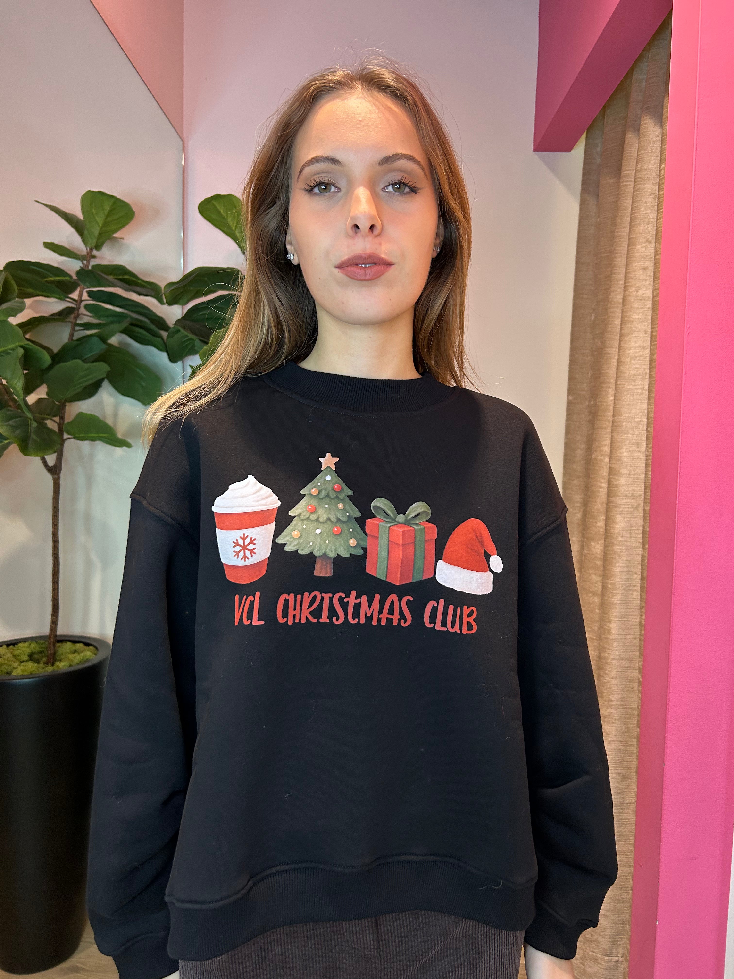 Felpa oversize "vcl Christmas club" Natale