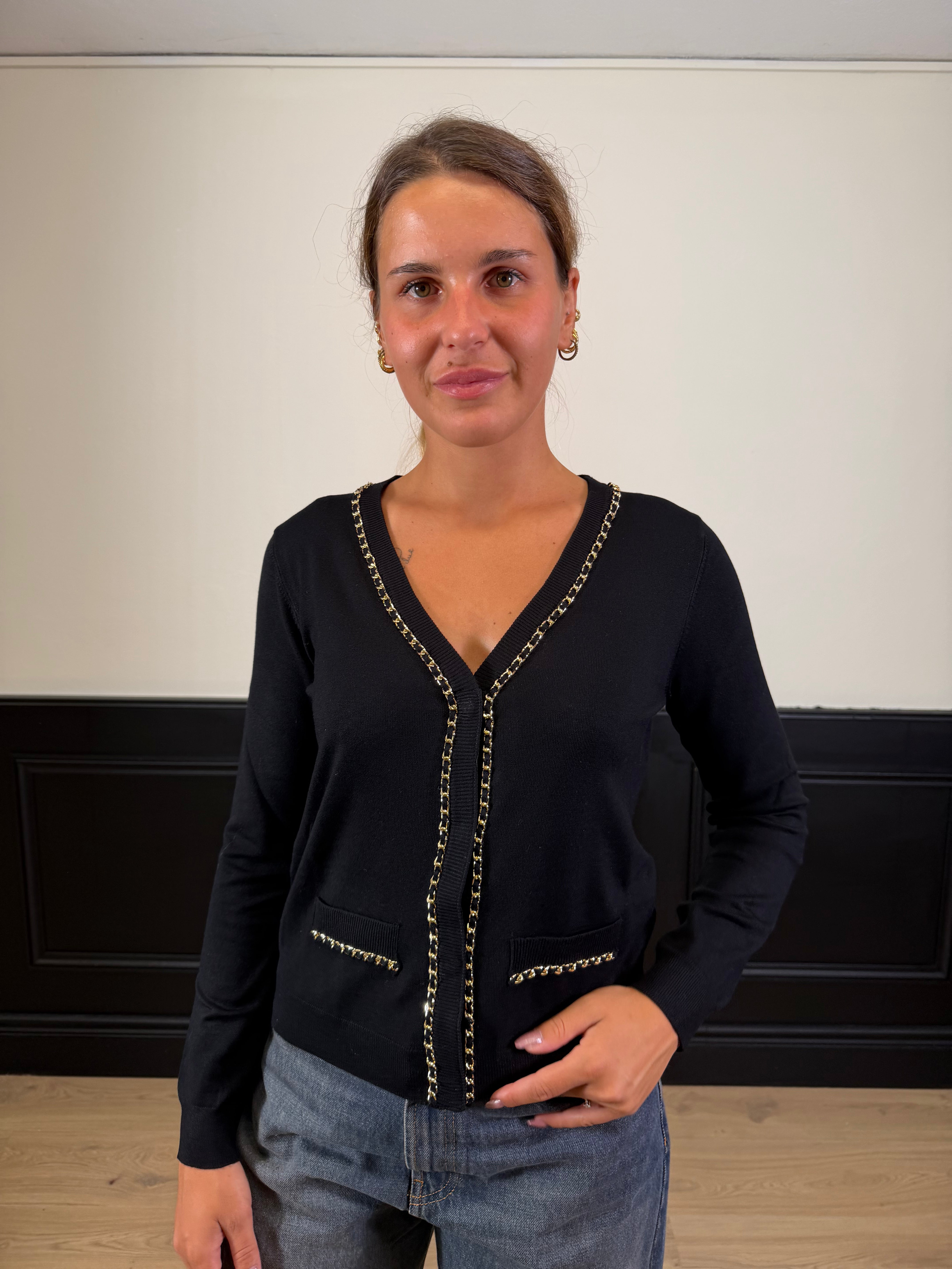 Cardigan Chainsy con profili di catena