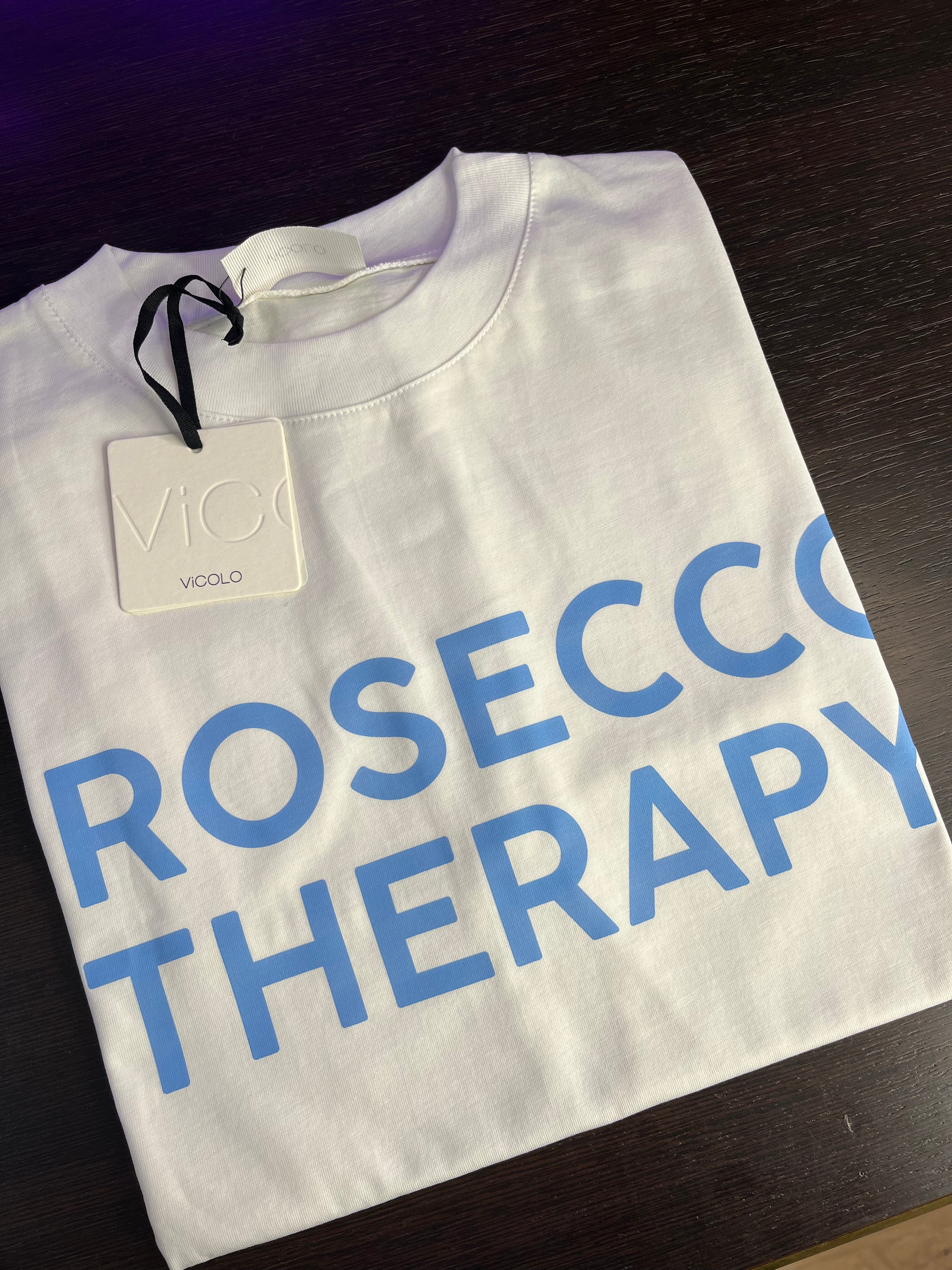 T-shirt over prosecco therapy