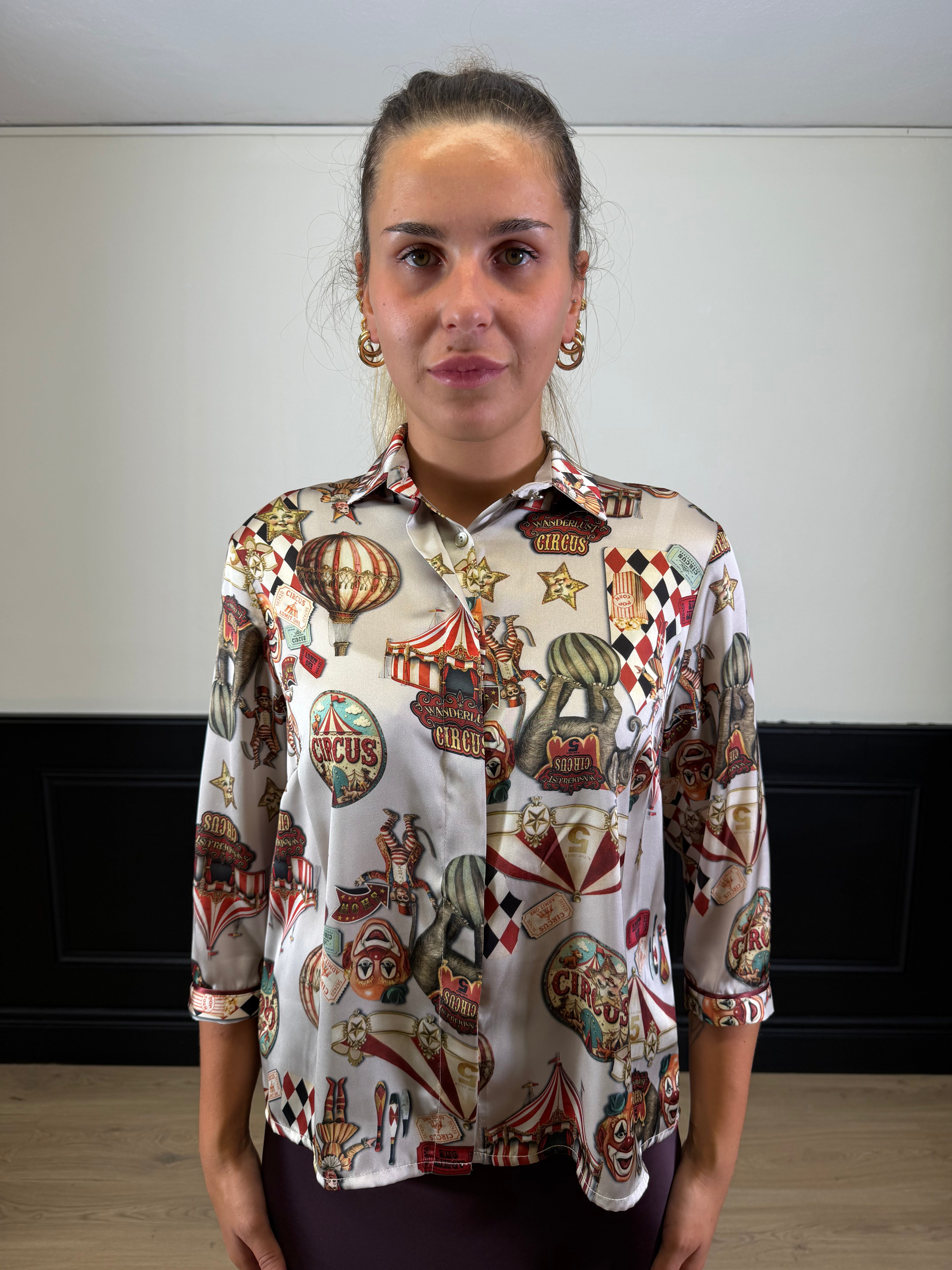 Camicia spoon fantasia circo panna