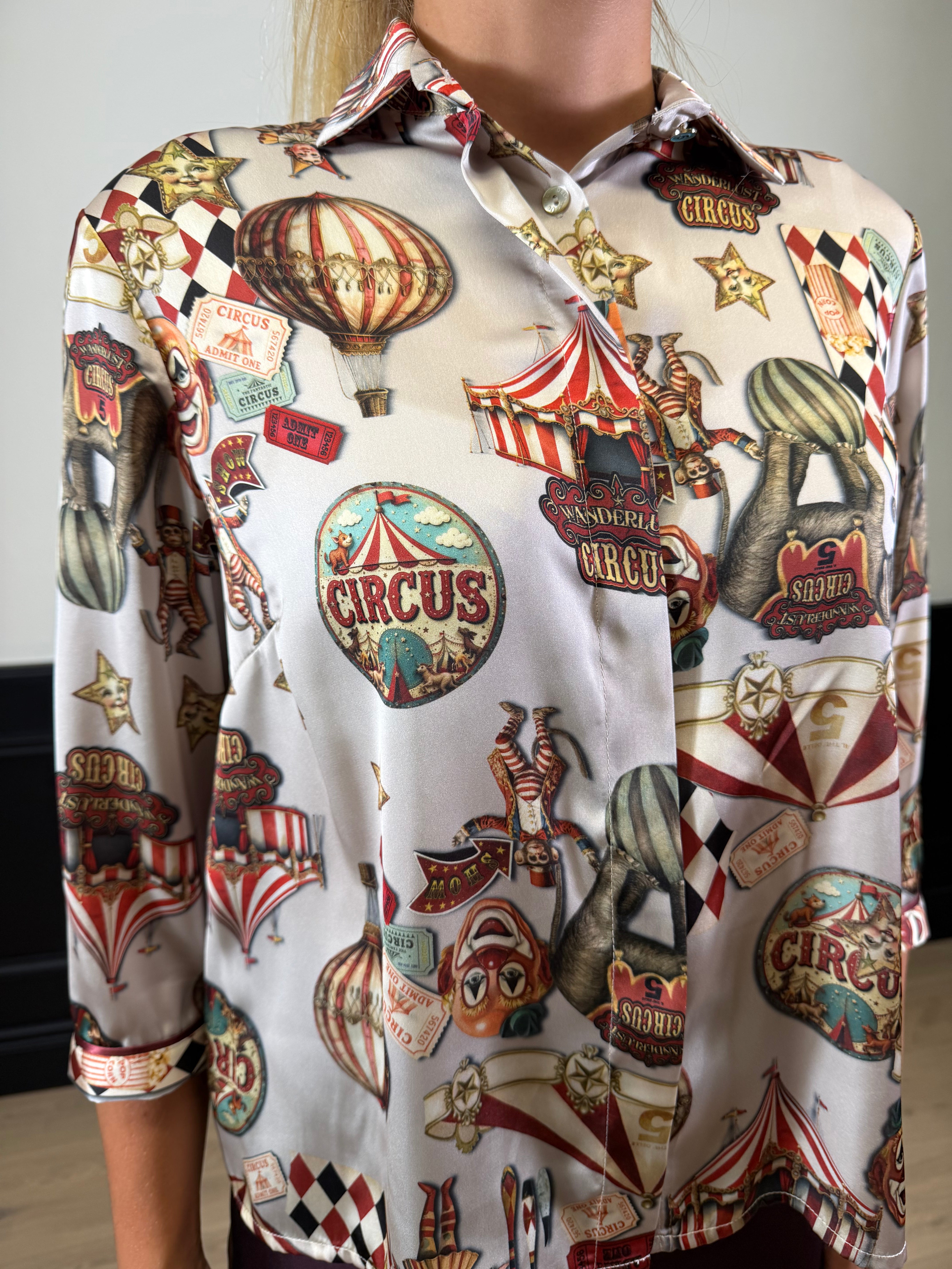 Camicia spoon fantasia circo panna