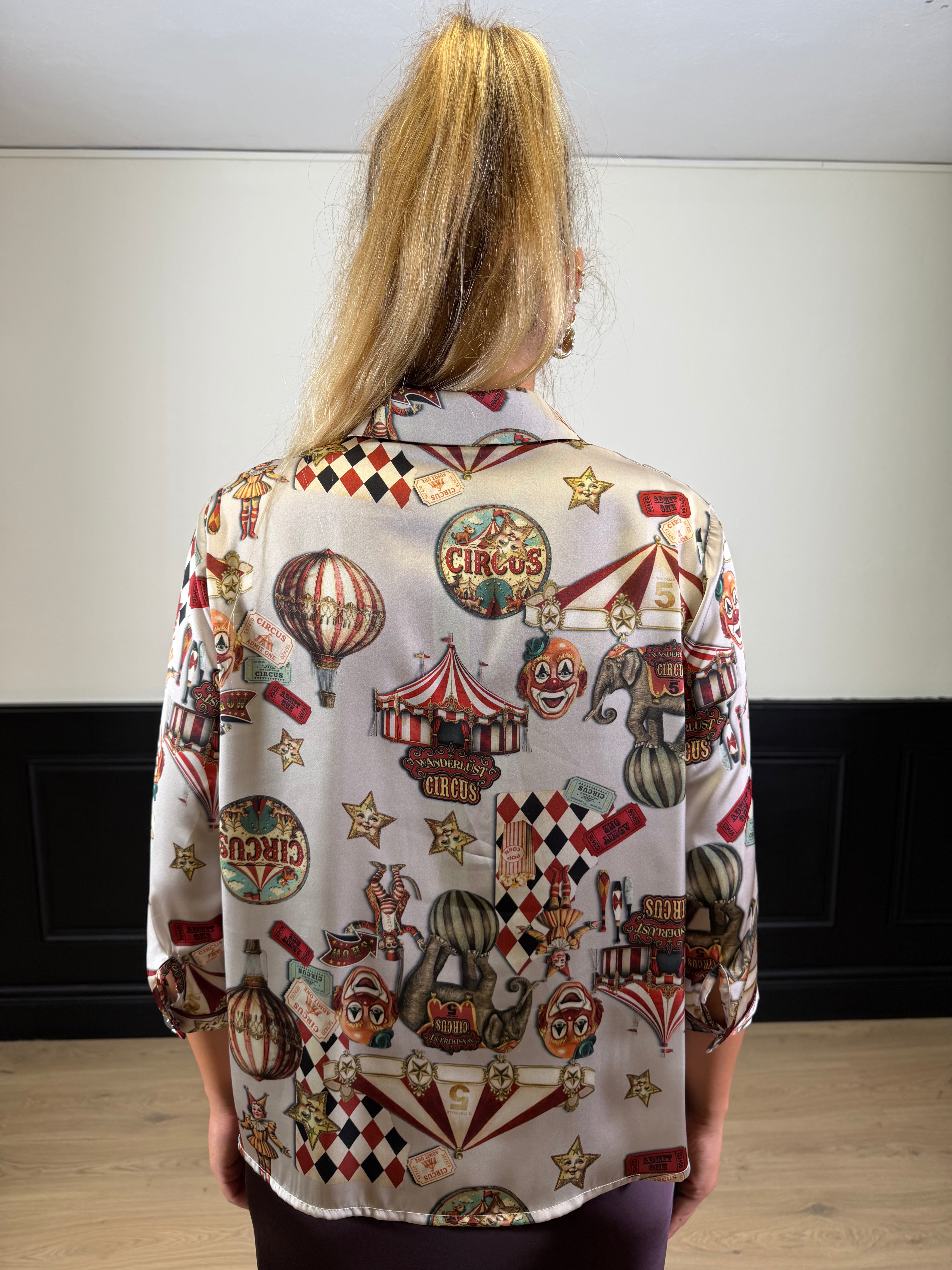Camicia spoon fantasia circo panna