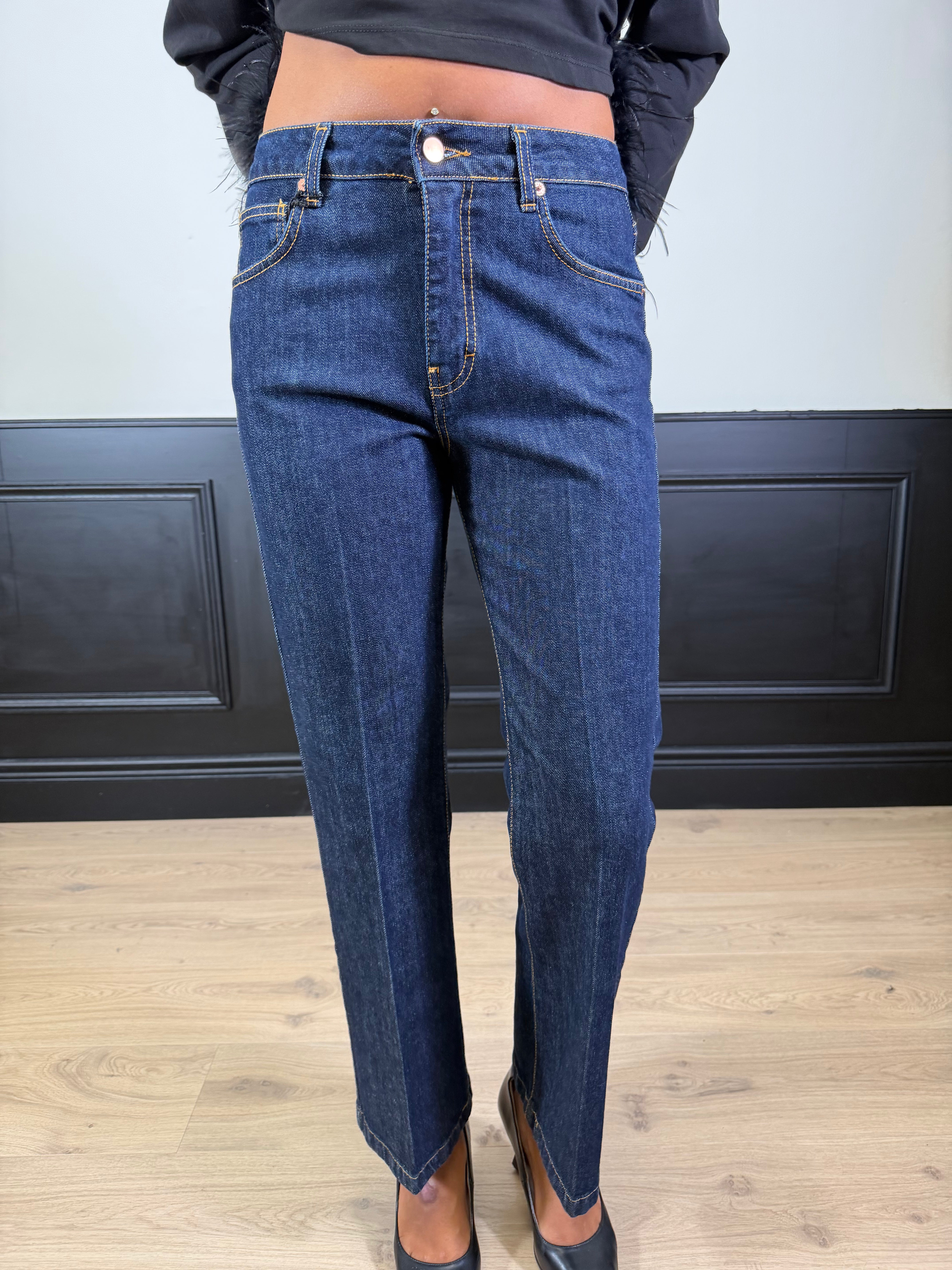 Jeans dritto denim scuro