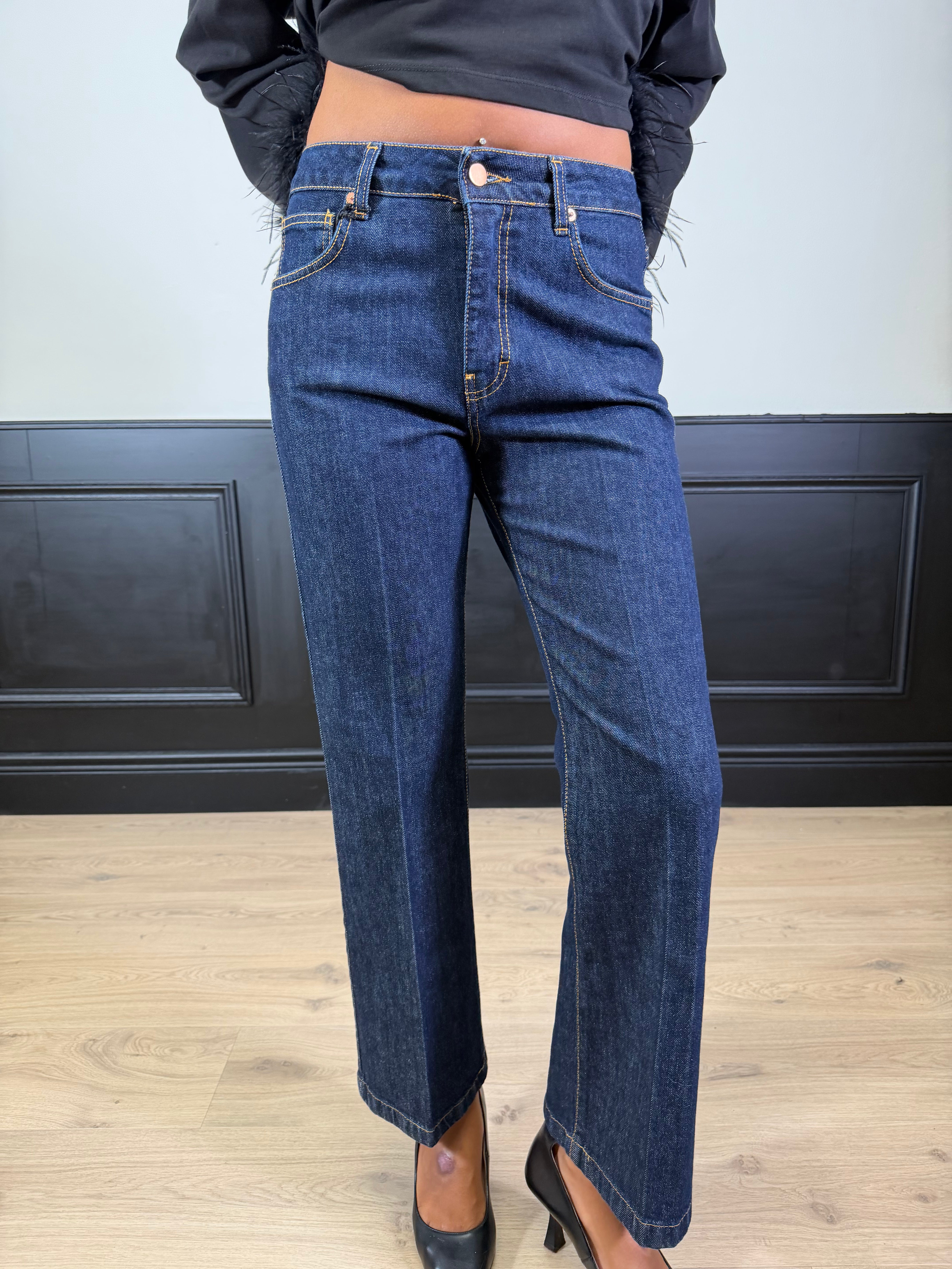 Jeans dritto denim scuro