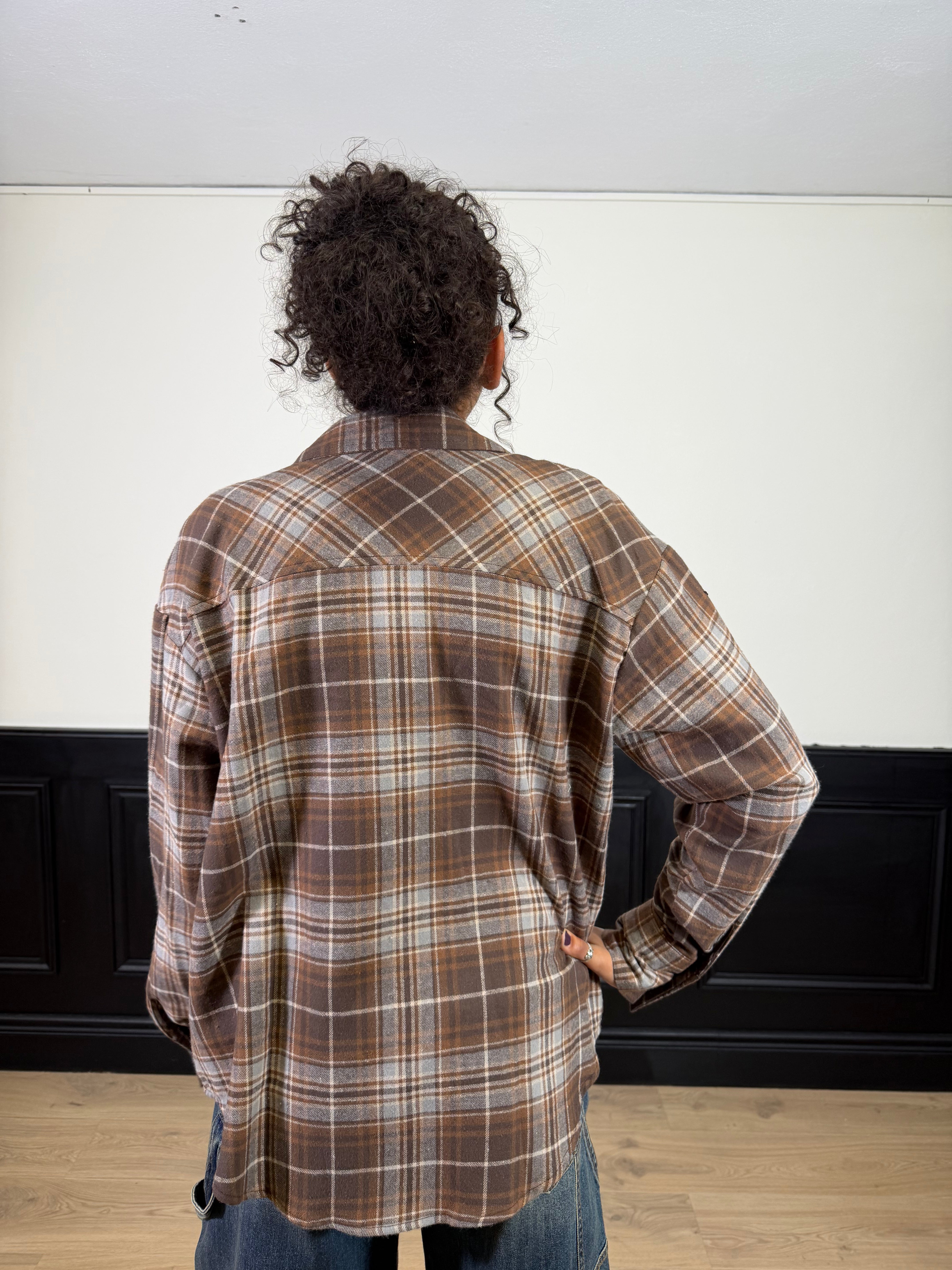 Camicia check con frange