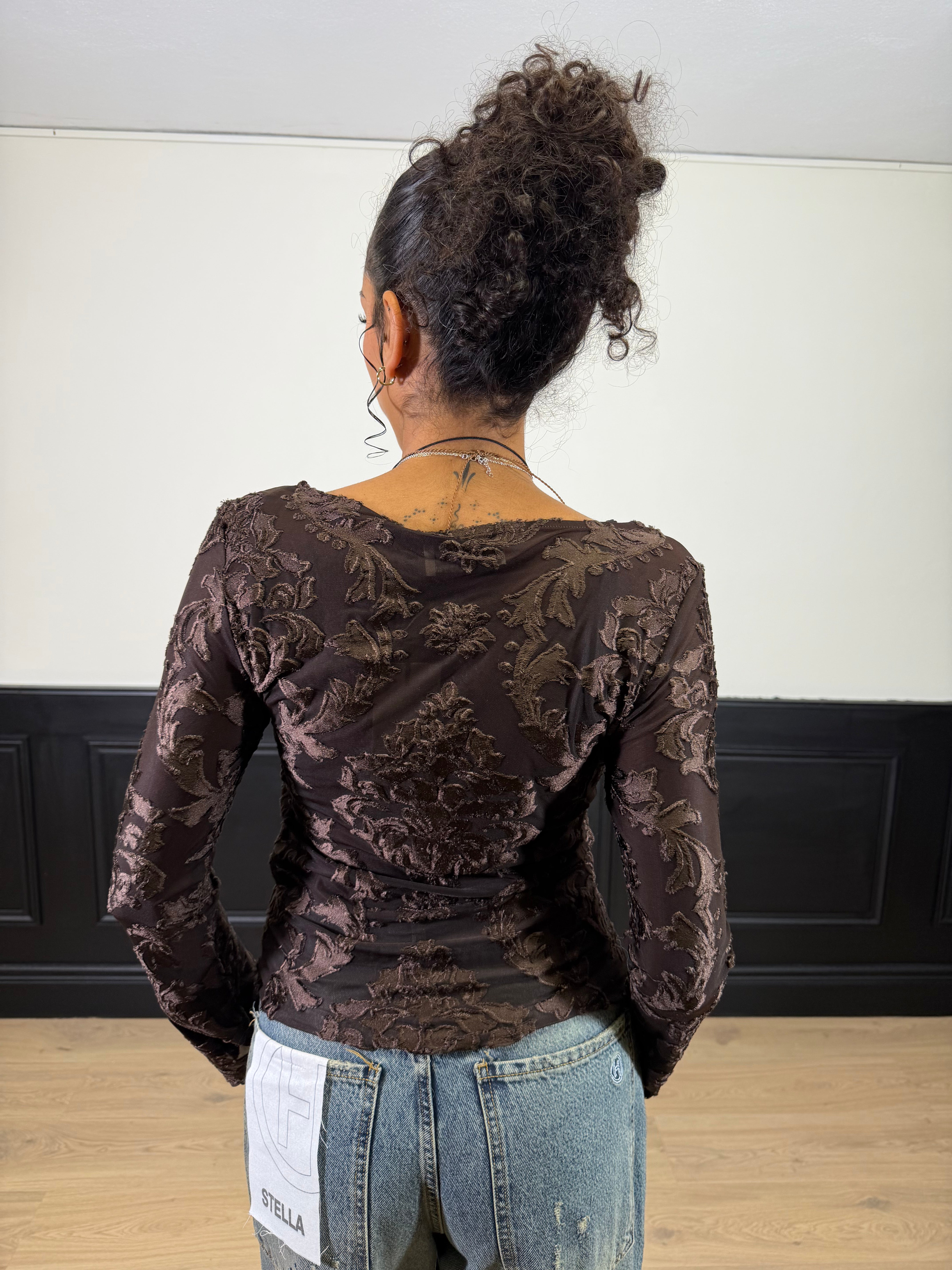 Maglia aderente damascata