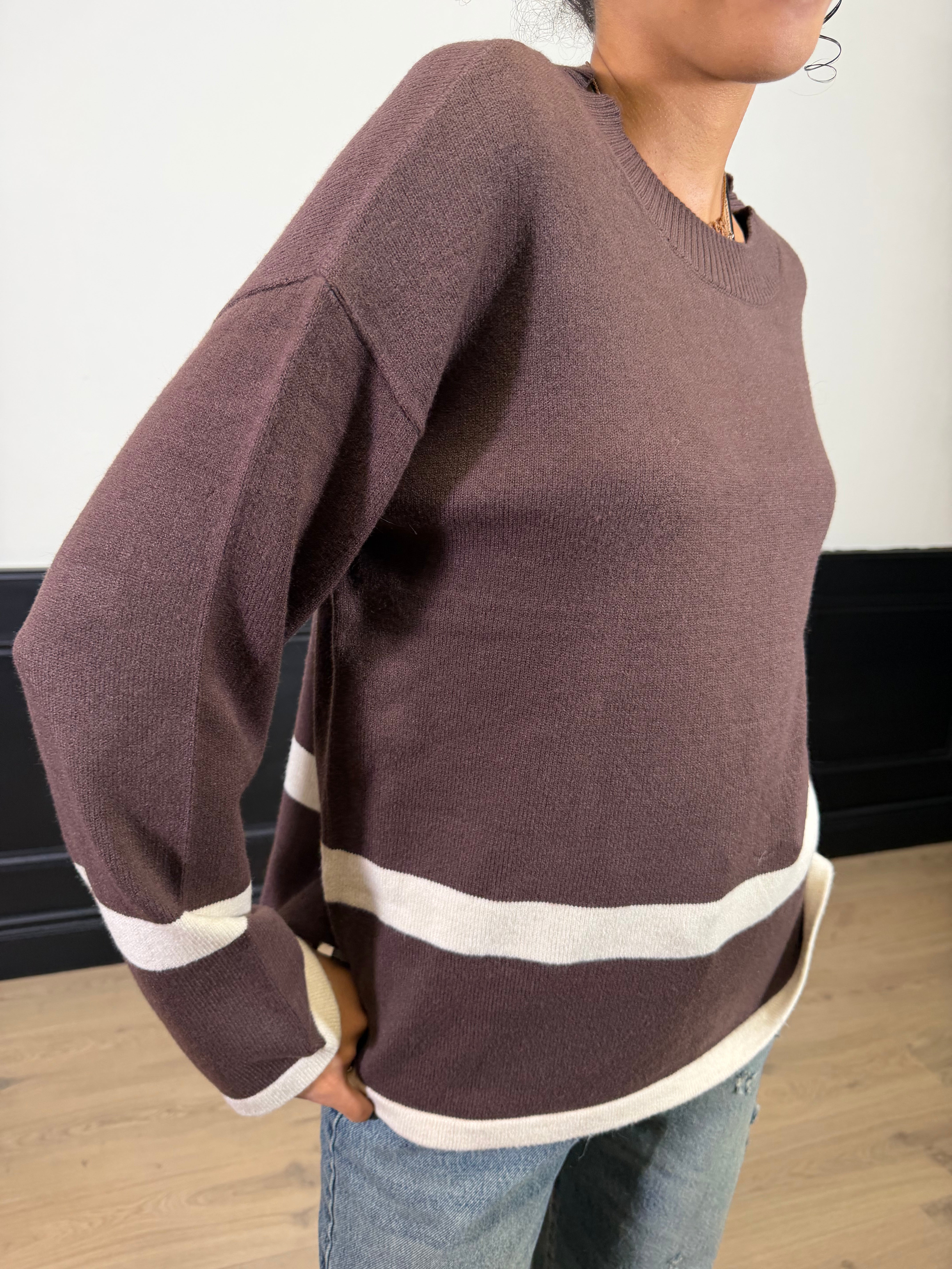 Maglia ampia doppio colore