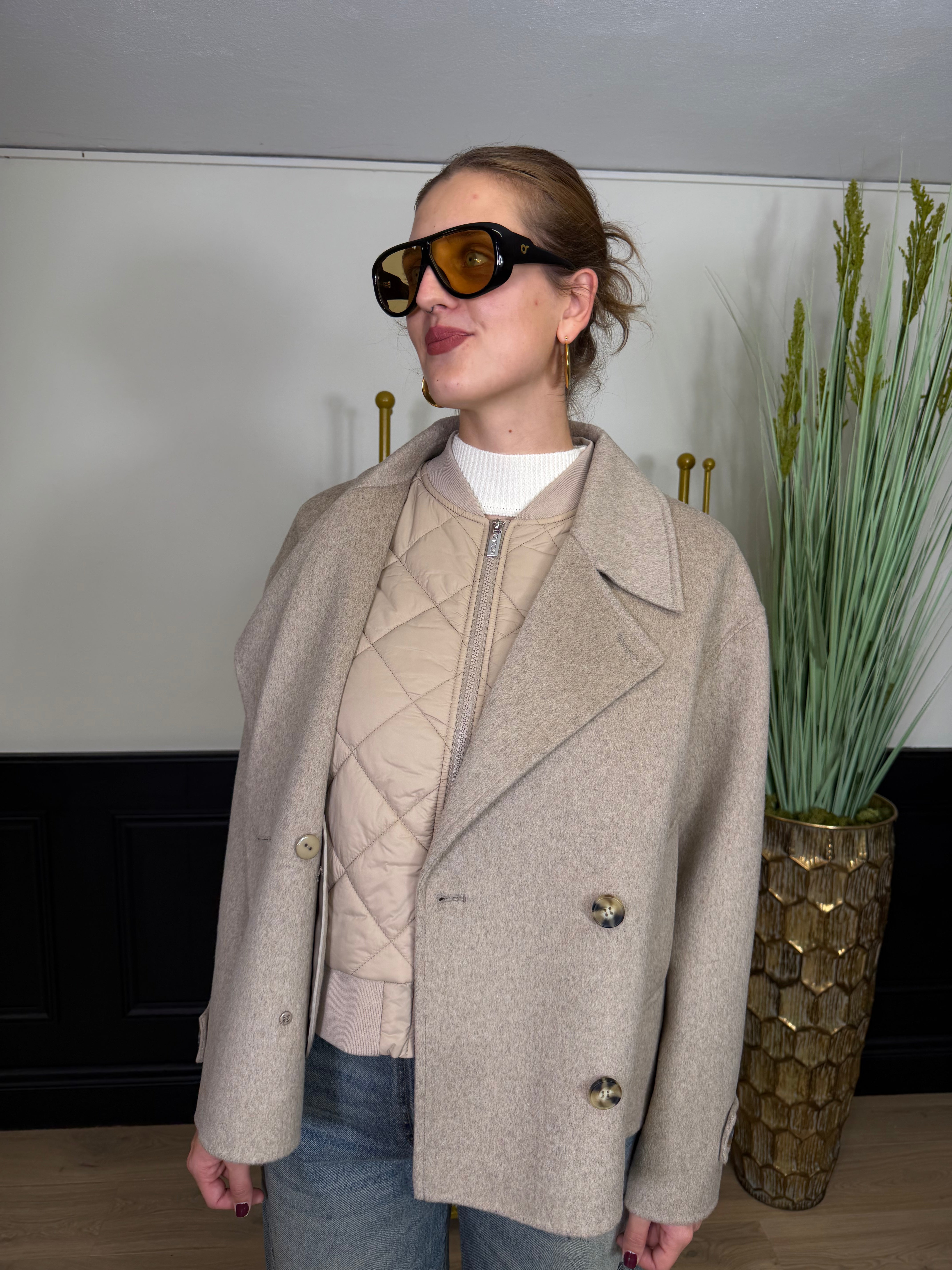 Giacca cappotto con gilet trapuntato