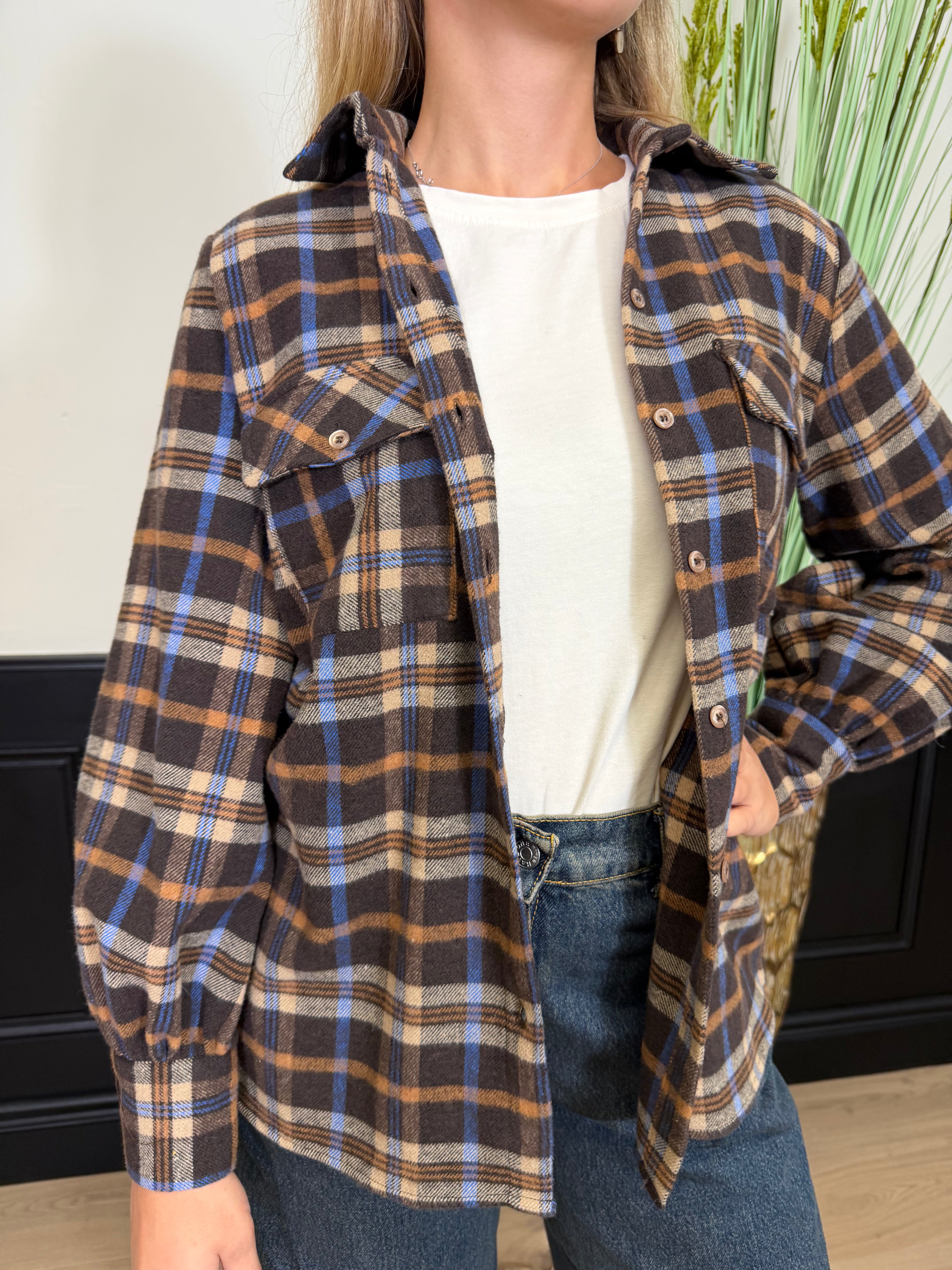 Camicia check in panno
